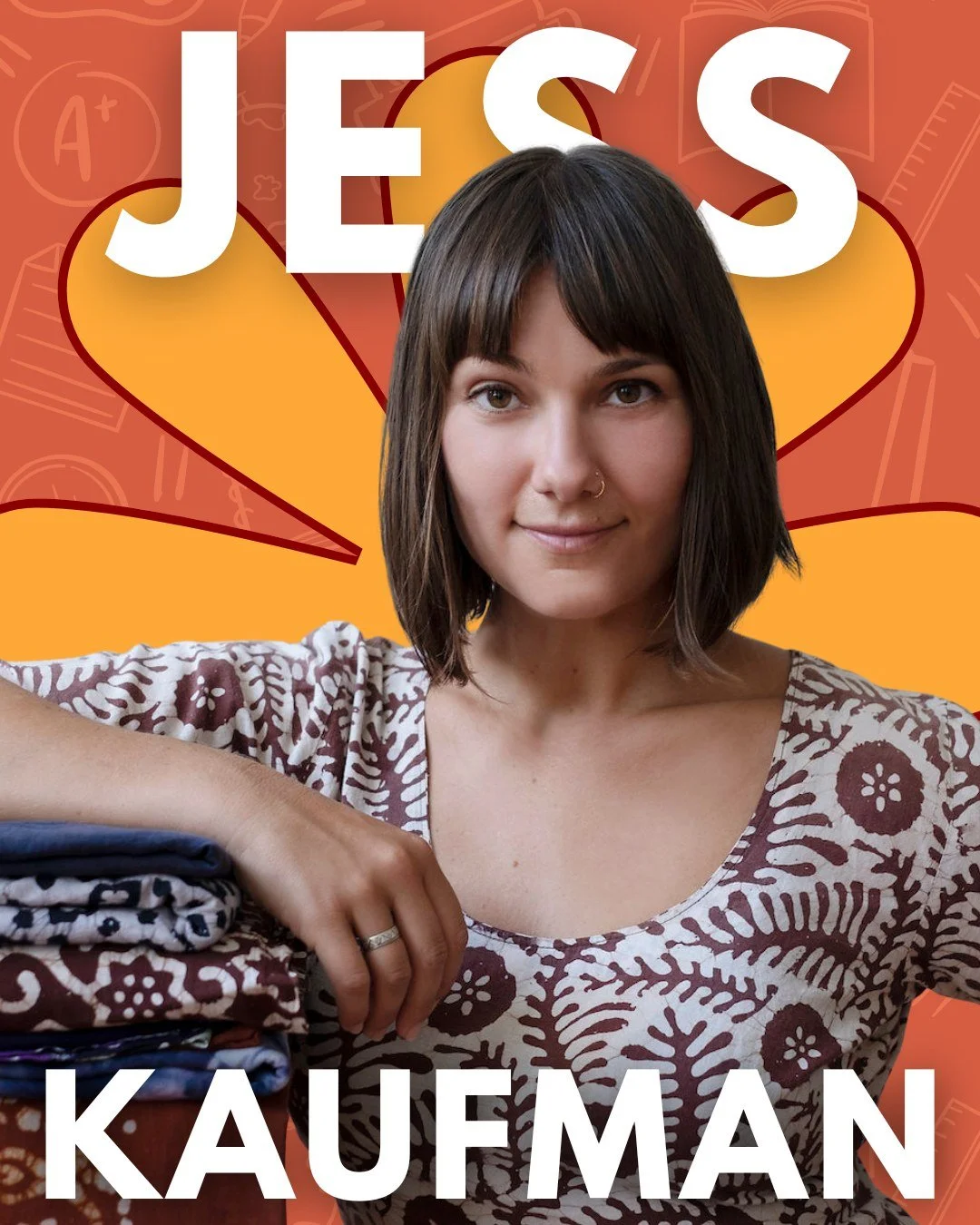 TAPAS artist Jess Kaufman brings color, texture, and creativity to every classroom she visits. ✨

With a background in craft education and theatre arts, Jess teaches students to explore the world of fiber through techniques like batik, Shibori, and n