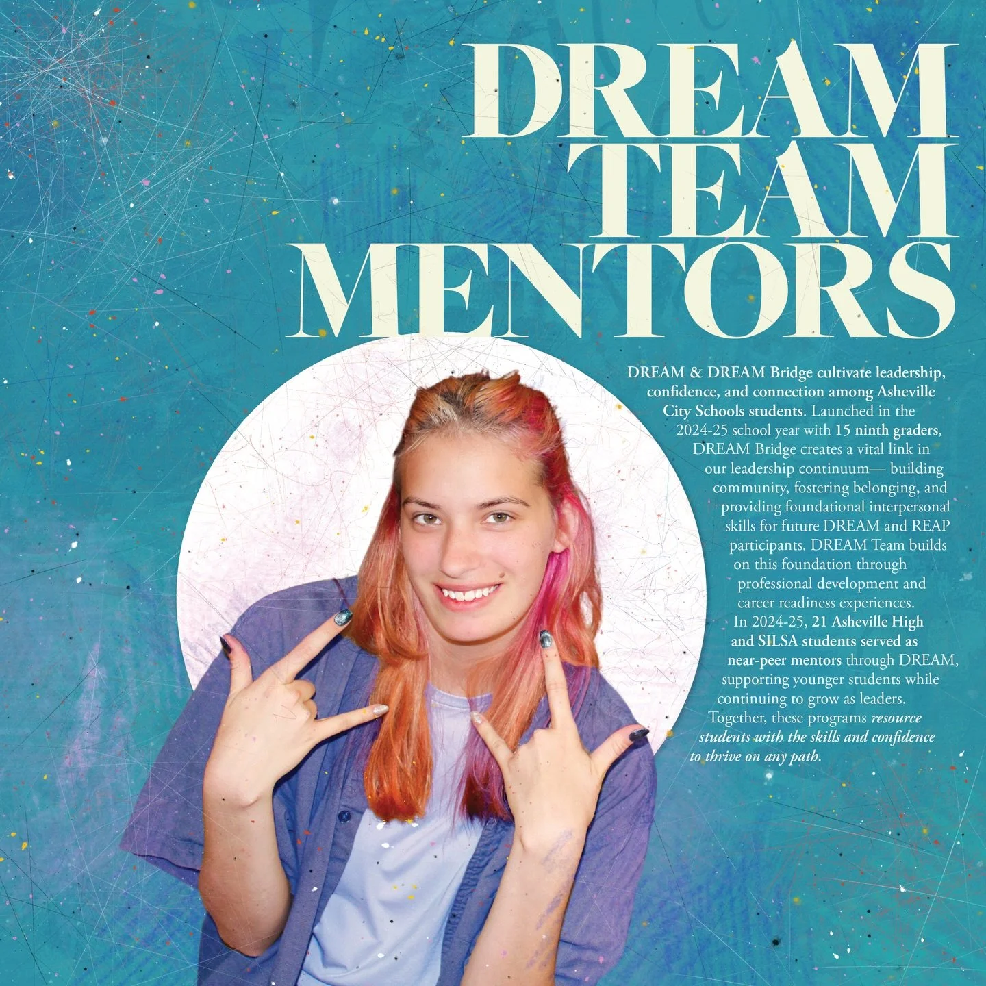 In 2024-25, DREAM &amp; DREAM Bridge helped Asheville City Schools students grow as leaders, build confidence, and find connection 🤍

DREAM Bridge launched Spring 2025 with 15 ninth graders, creating a meaningful bridge in our leadership continuum b