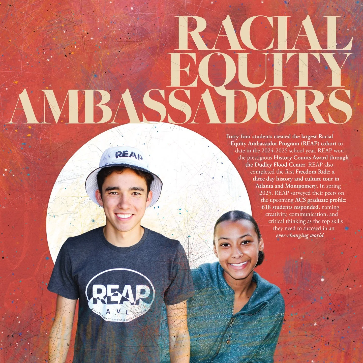 44 students created the largest REAP cohort to date in the 24-25 school year. REAP won the prestigious History Counts award through the Dudley Flood Center. REAP also completed the first Freedom Ride: a three day history and culture tour in Atlanta a