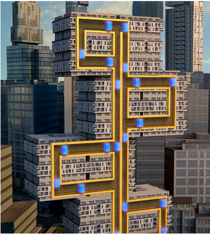 Figure 6. Proof of concept drawing of a MULTI elevator system.