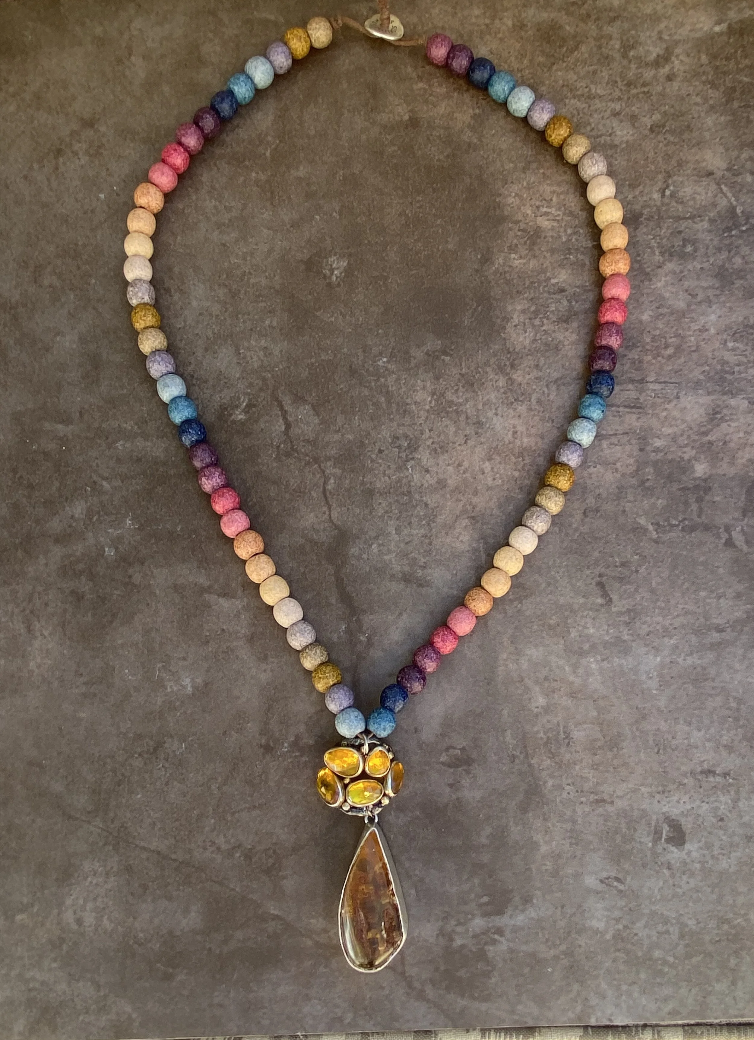 Greek Beads with Citrine and Amber Pendant in Silver 202.jpg