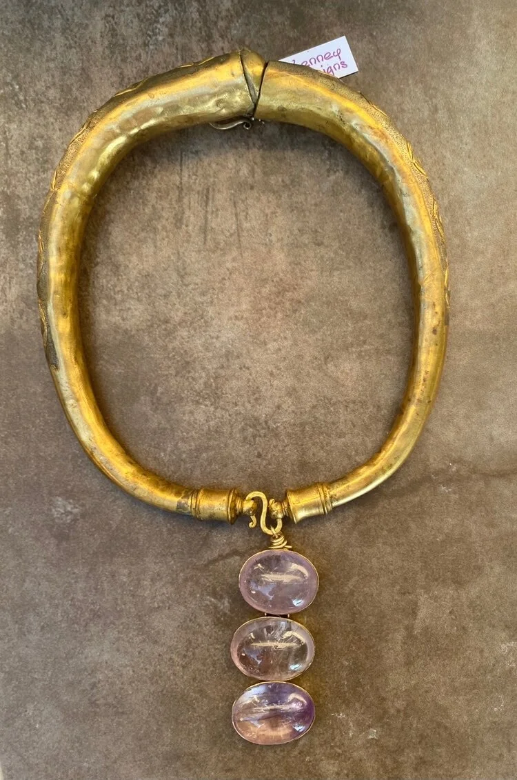 Large Bronze Collar With Triple Amethest  $190.jpeg