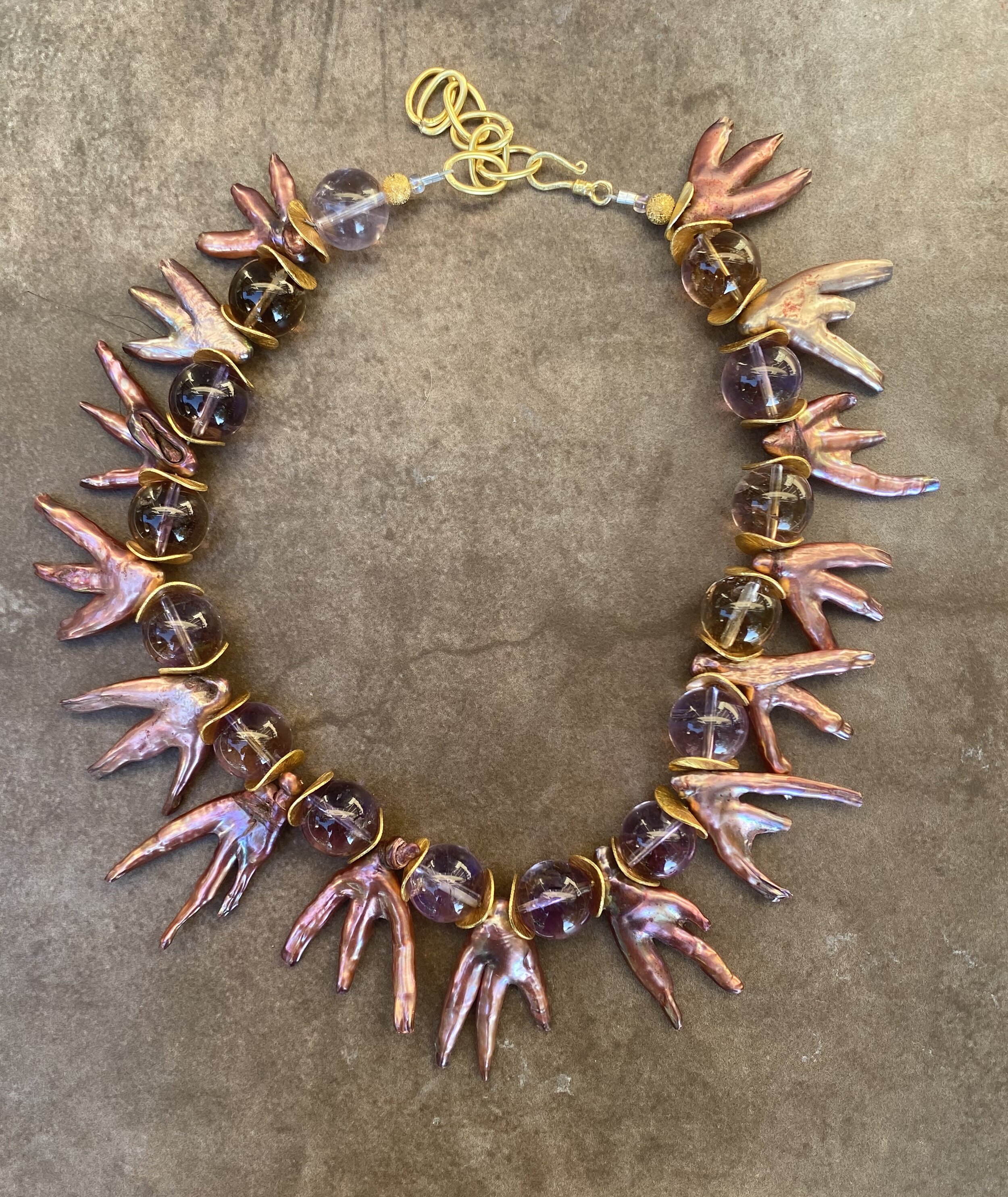 Amethest and Pink Pearl Necklace $ $130.jpg