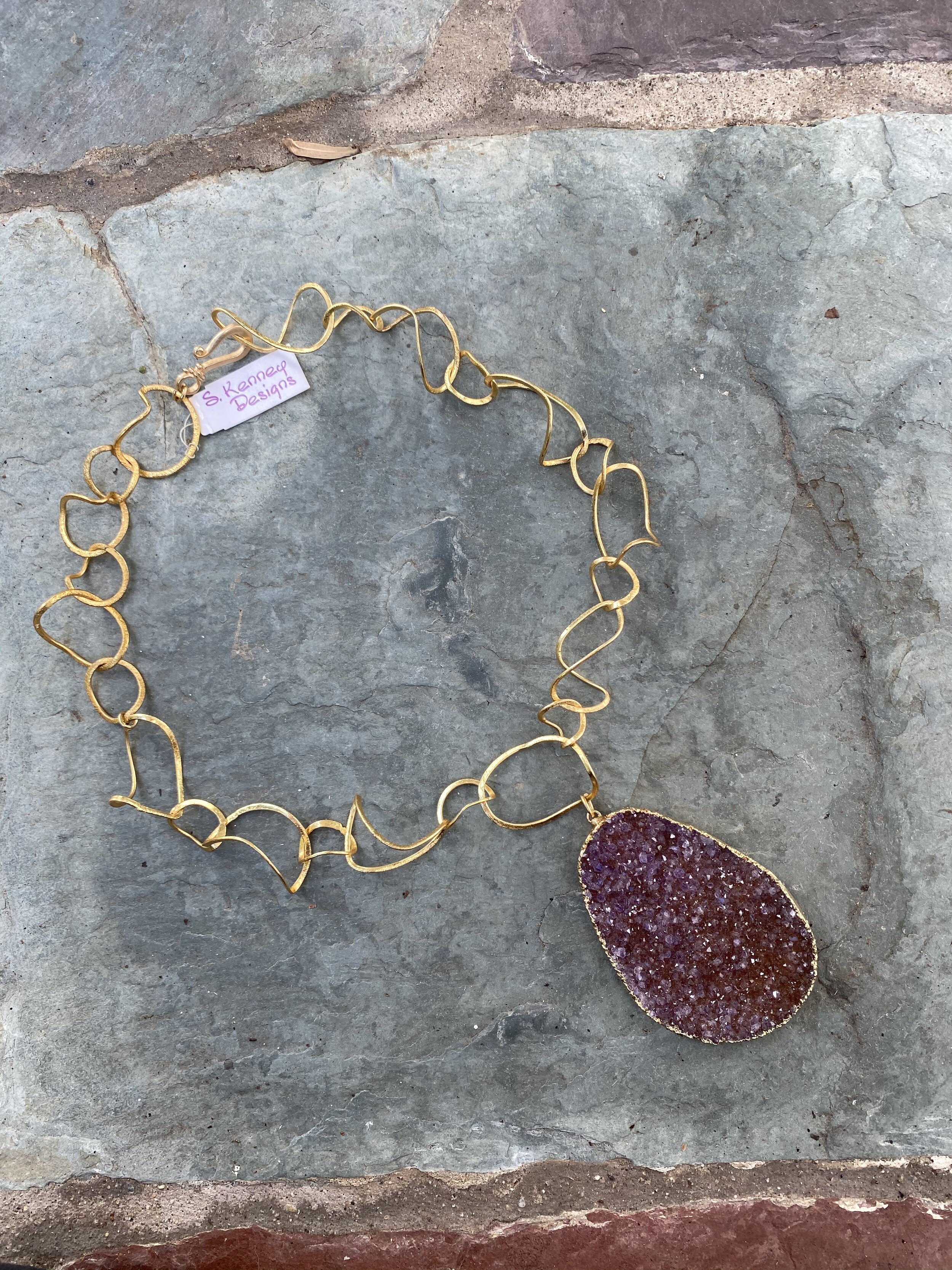 Uruguay Druzy on Curved Gold Chain $160.jpg