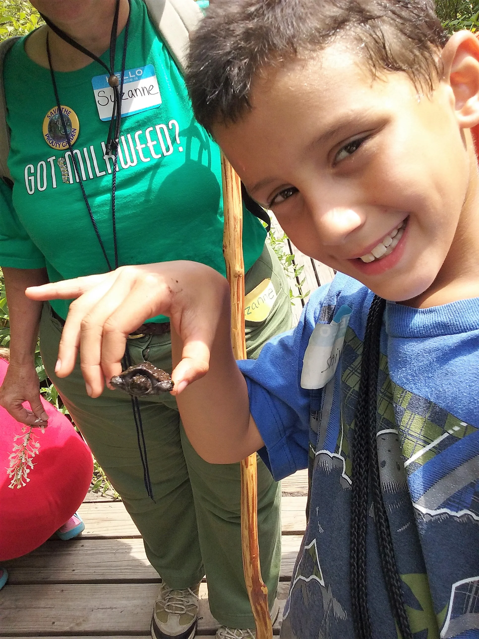 Holding a turtle, pretty exciting ...