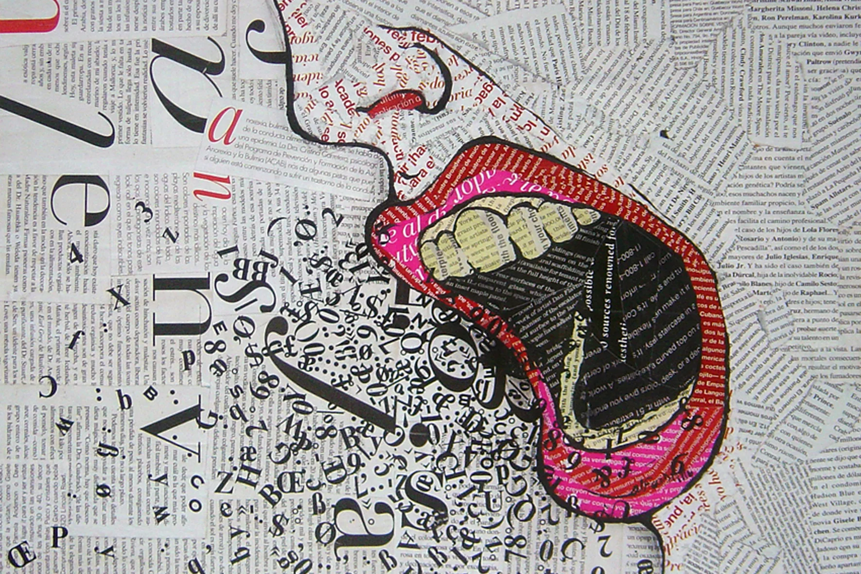 No name . Collage over wood, 8,5"x11"