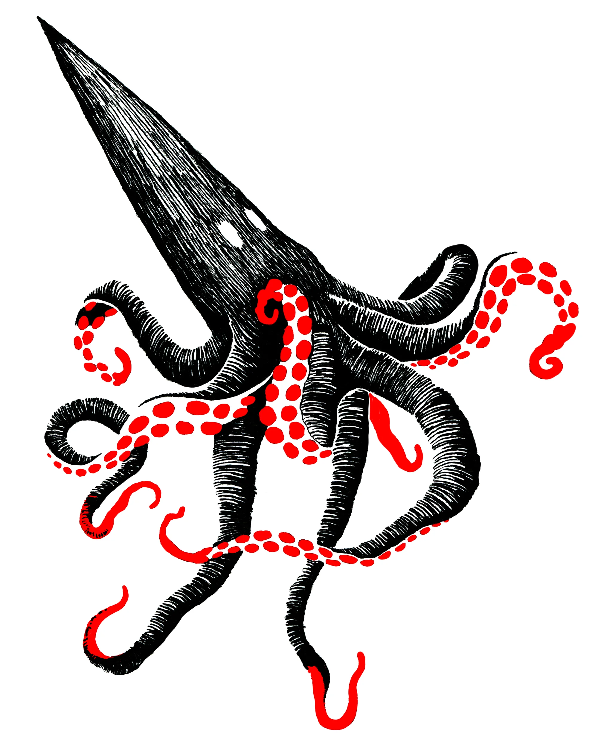 Eight right tentacles.