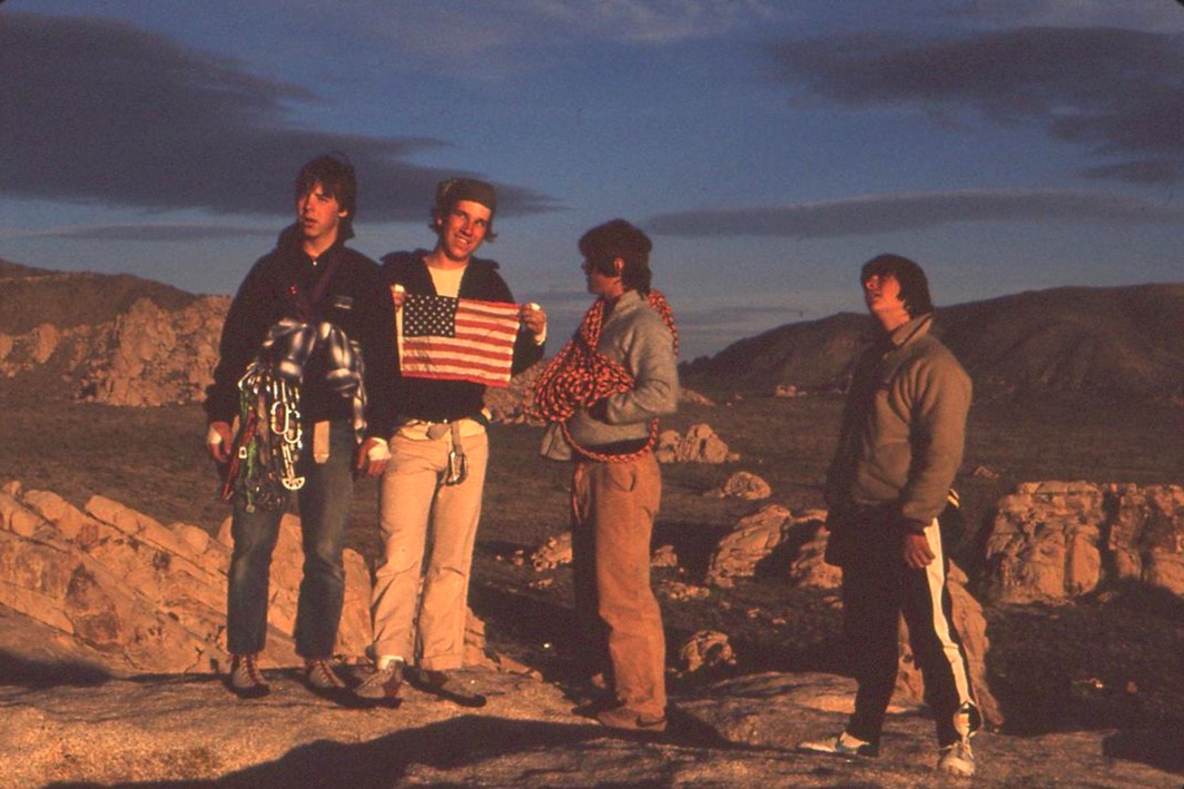 Rich Williams, Chris Gentry (with flag), Dave Sorric, and a guy named Andre.