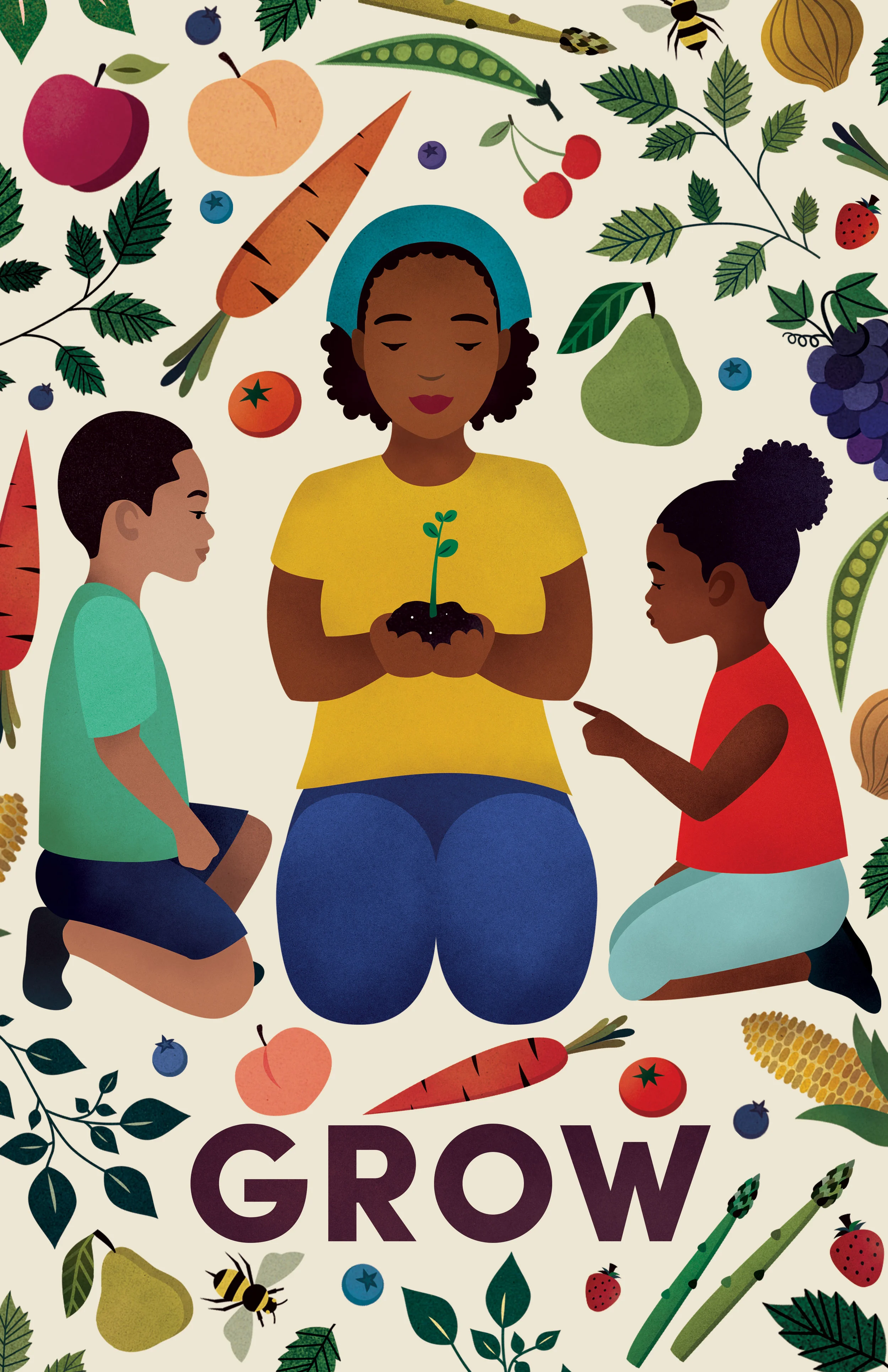 Poster for Percussion Farms , a Seattle non-profit that works to undo racism and other oppressions that prevent access to nutrition and healthy spaces for People of Color.