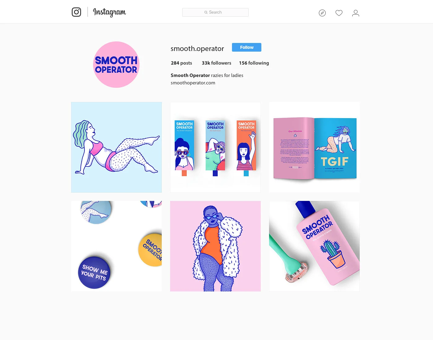 Sample Instagram feed.