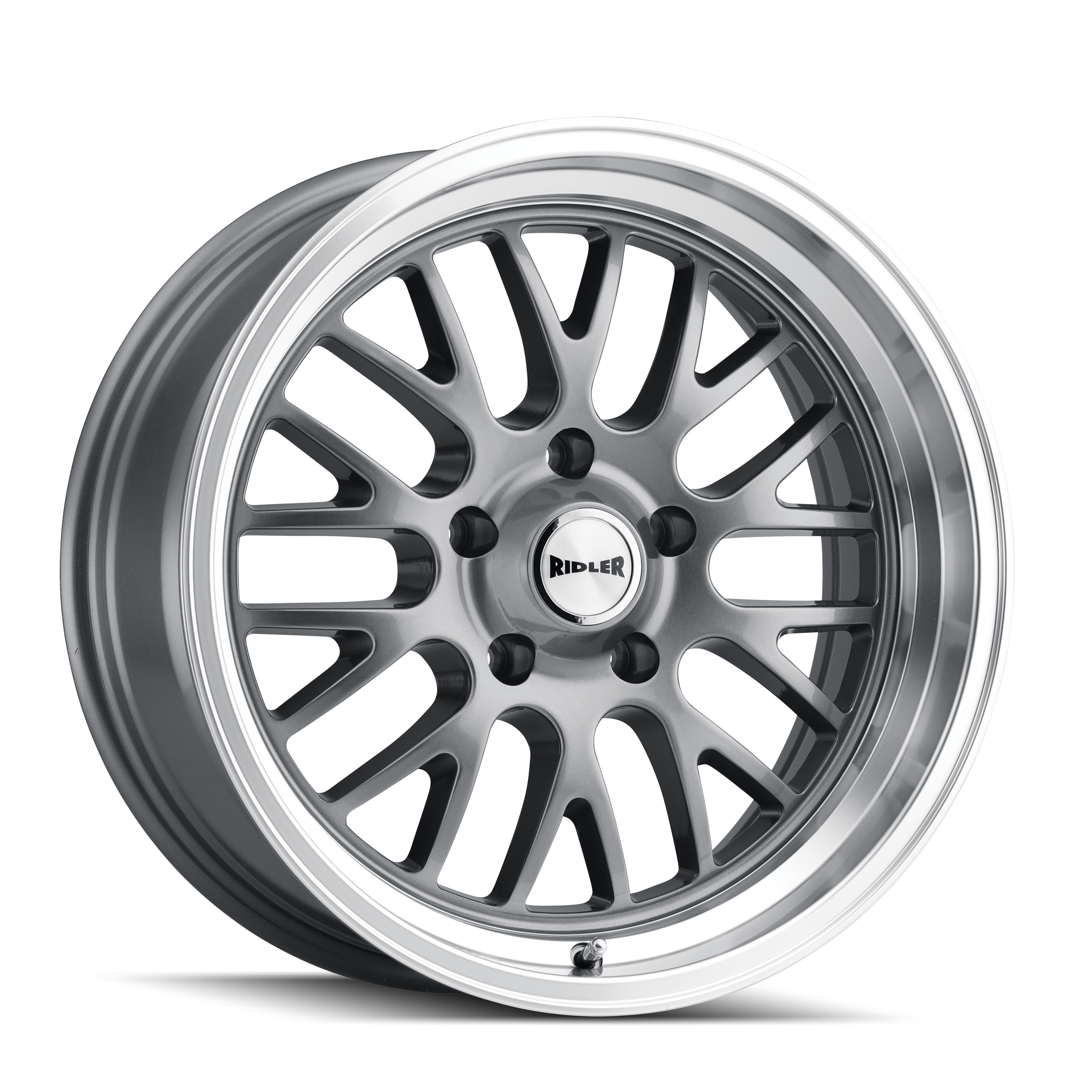 18 x 9.5 inches /5 x 83 mm, 6 mm Offset Ridler Custom Wheels 607 Grey W/MACHINED Lip Wheel with Alloy Steel 