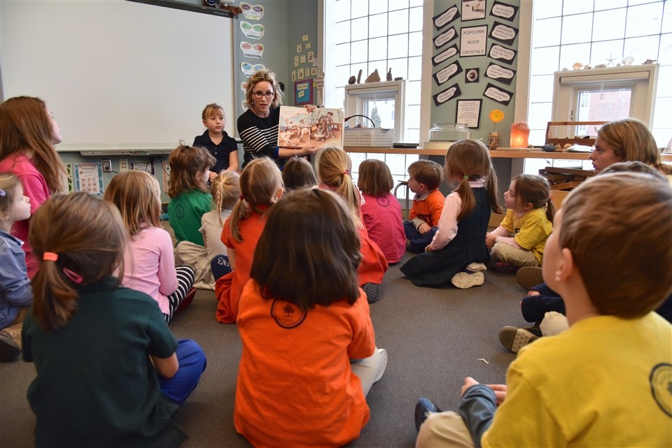 Elizabeth Lorayne reading at Shore Country Day School in Beverly, MA