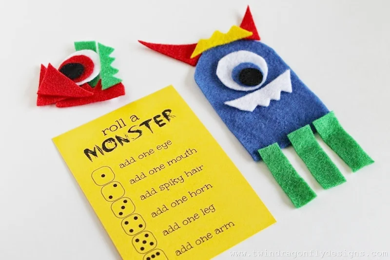 Roll-A-Monster Game from Twin Dragonfly Designs