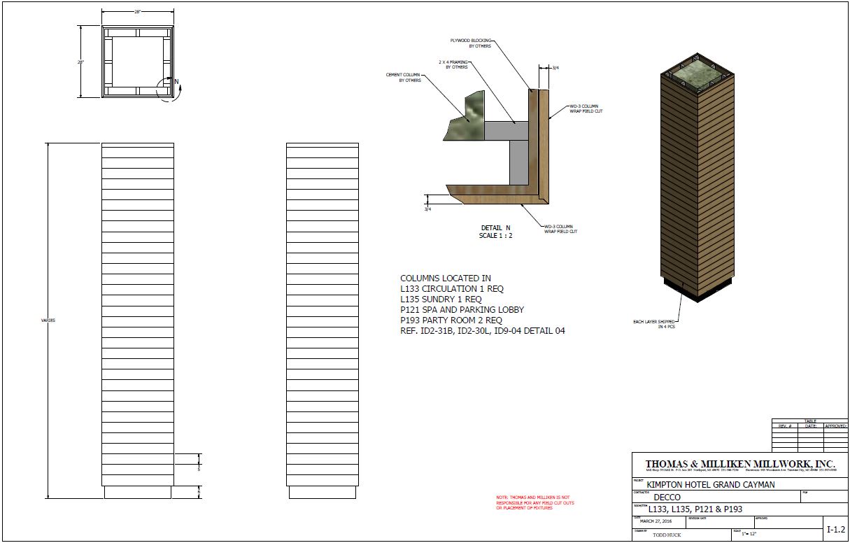 Columns in dining room drawing