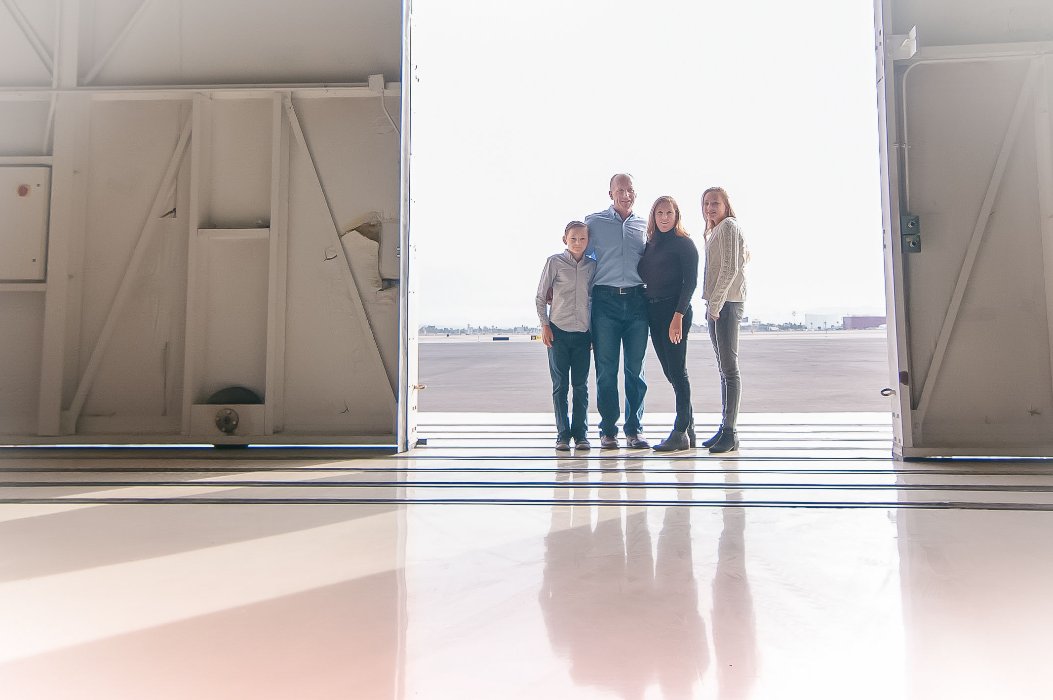 Airport Hangar Family Photography Session