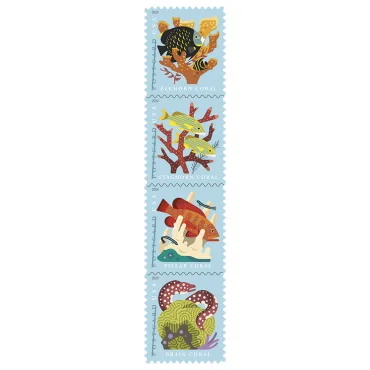 Postcard Stamp - Coral Reefs - $0.35