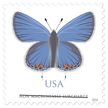 Non-Machineable (square envelope) Stamp - Eastern Tailed Blue Butterfly - $0.70