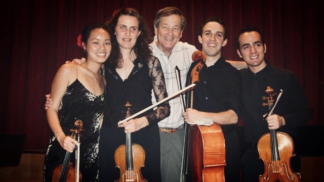 With Stephen Clapp, Dean Emeritus of The Juilliard School. Gewandhaus, Leipzig.