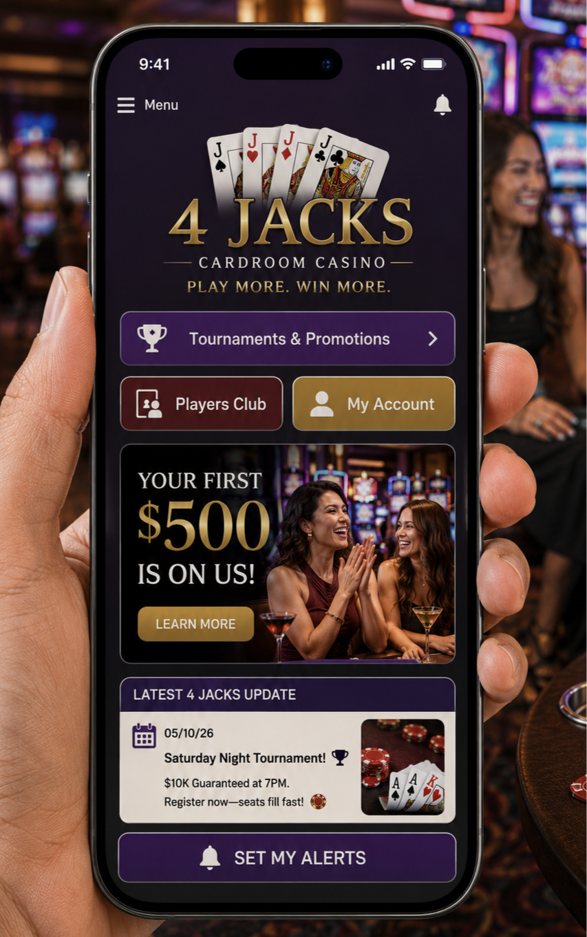 Progressive App Marketing gives growing card rooms and casinos a modern, personalized way to connect — without email spam, SMS compliance headaches, or expensive native apps.