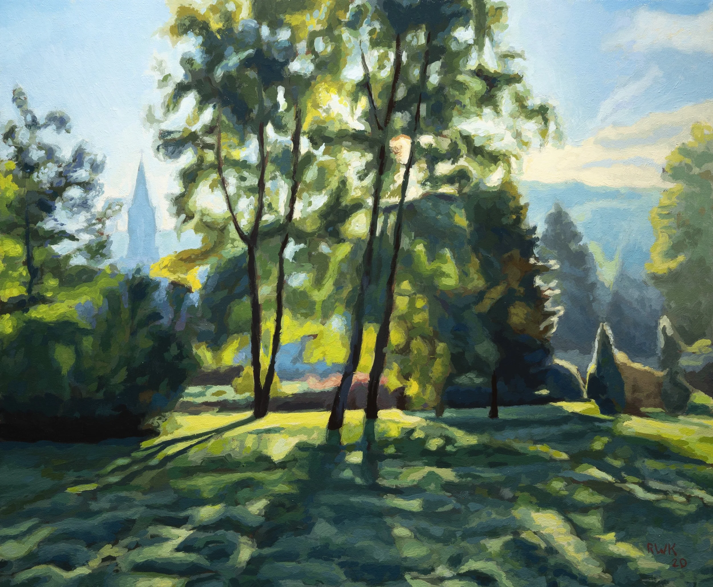 Steeple in the Morning Mist, 20x24, 2020.jpg