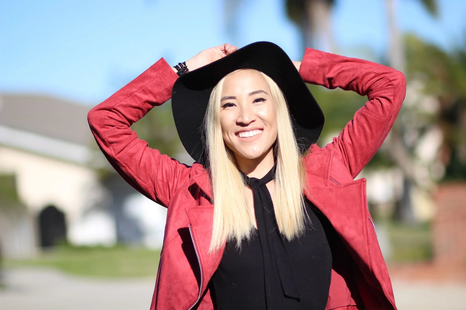 Moto Jacket and Floral Print for Valentine's Day,