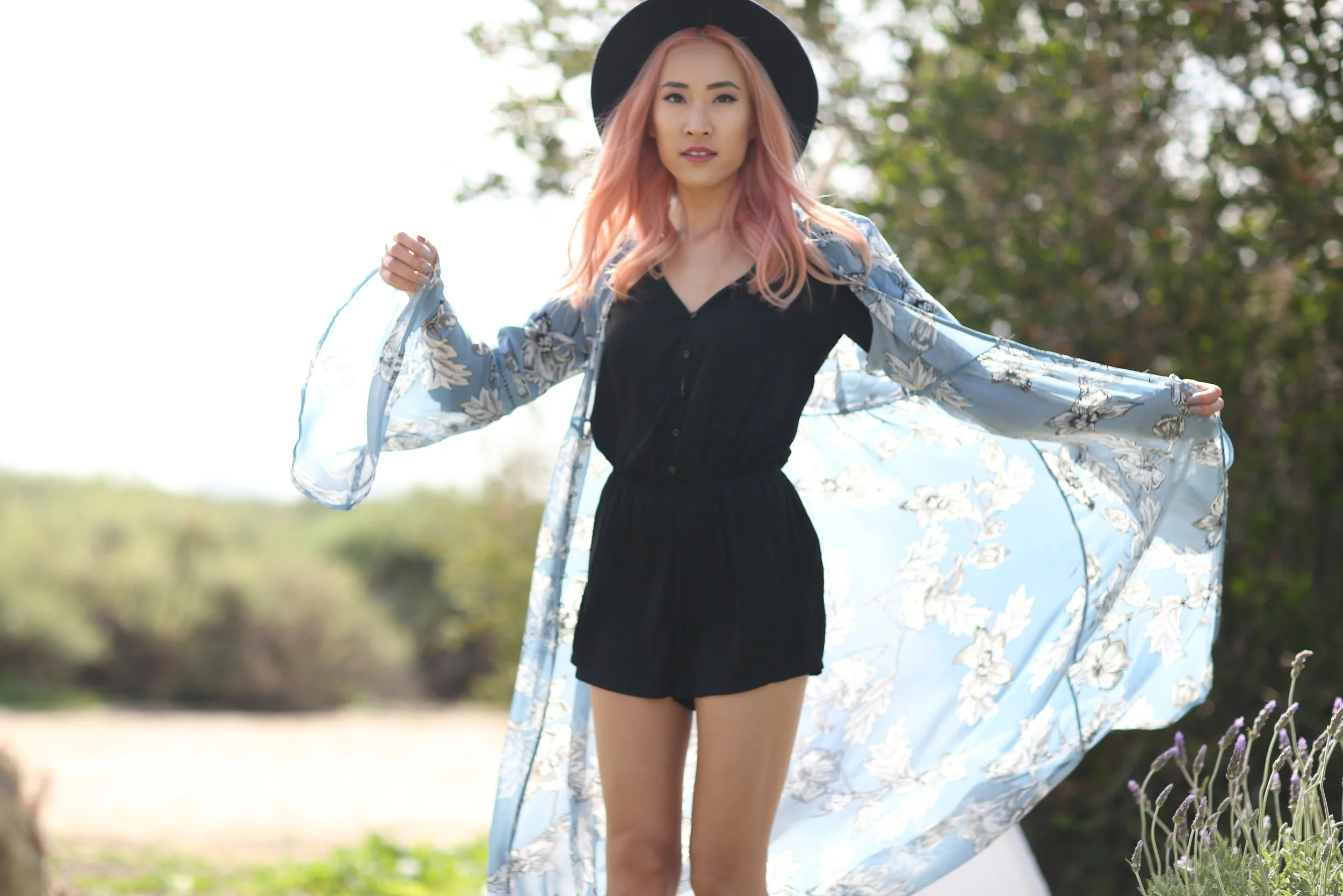 Coachella Festival Fashion with a Floral Kimono 