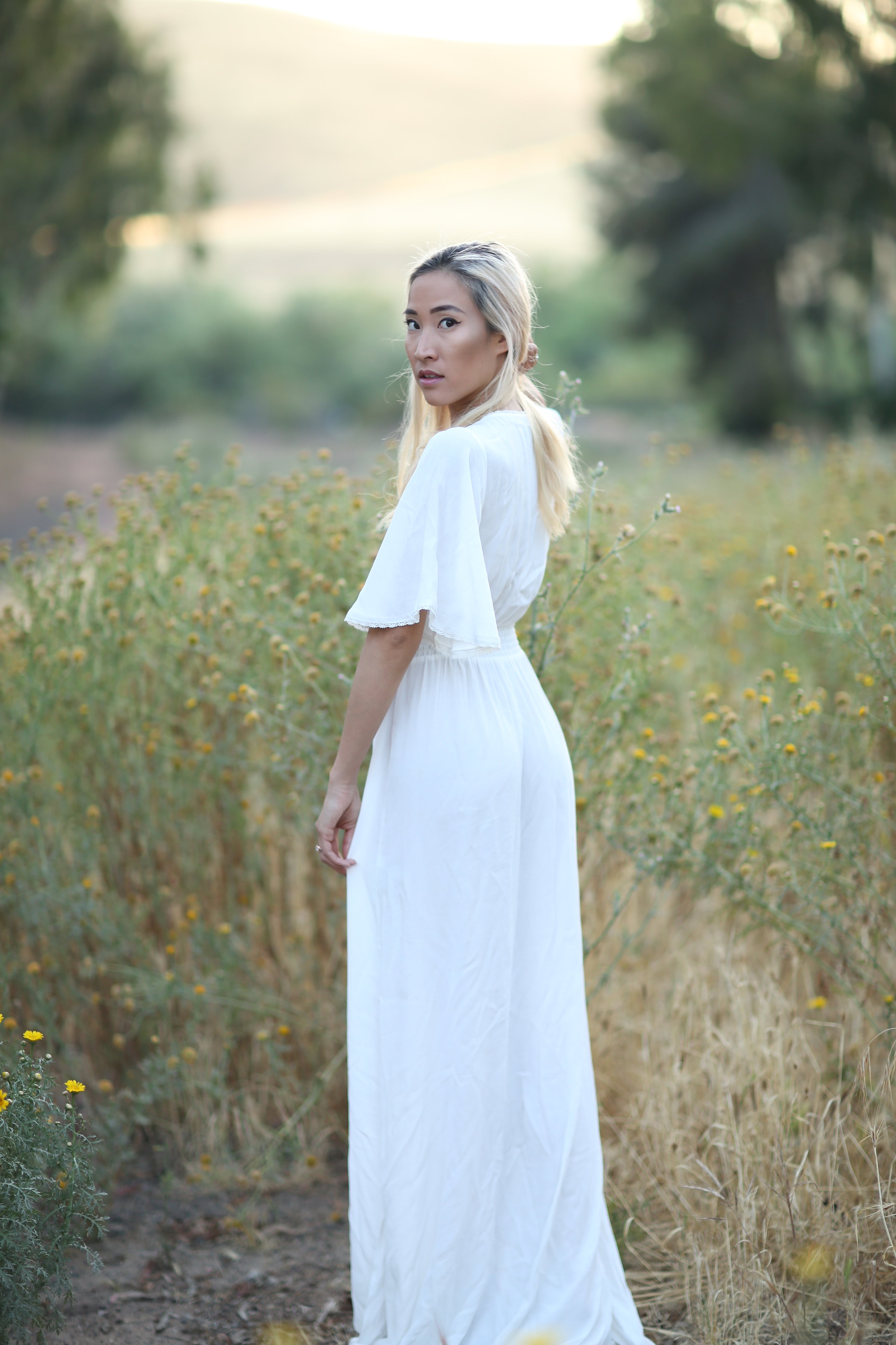 casual white maxi dress