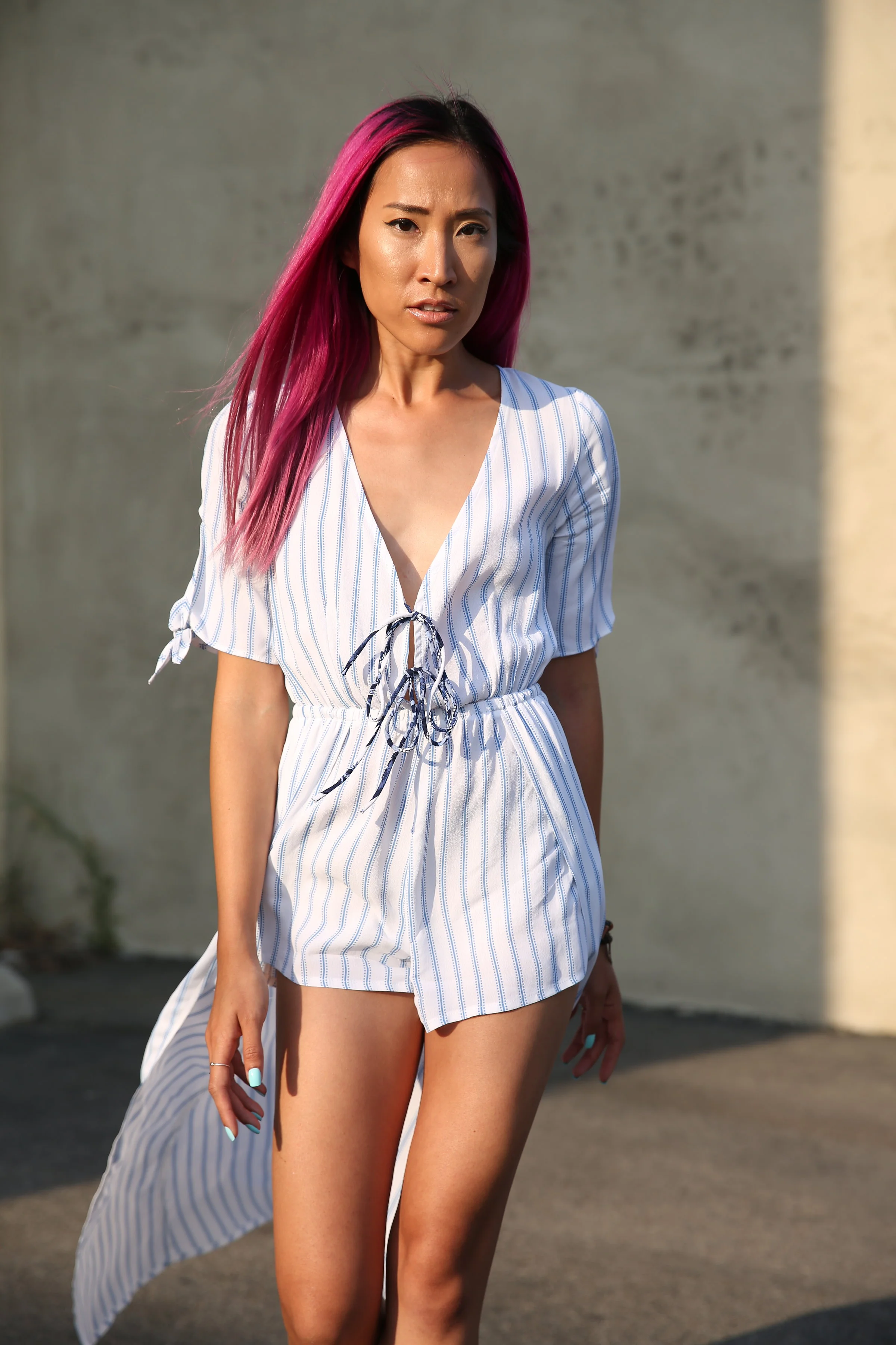 Stevie Sister Striped Maxi Romper 