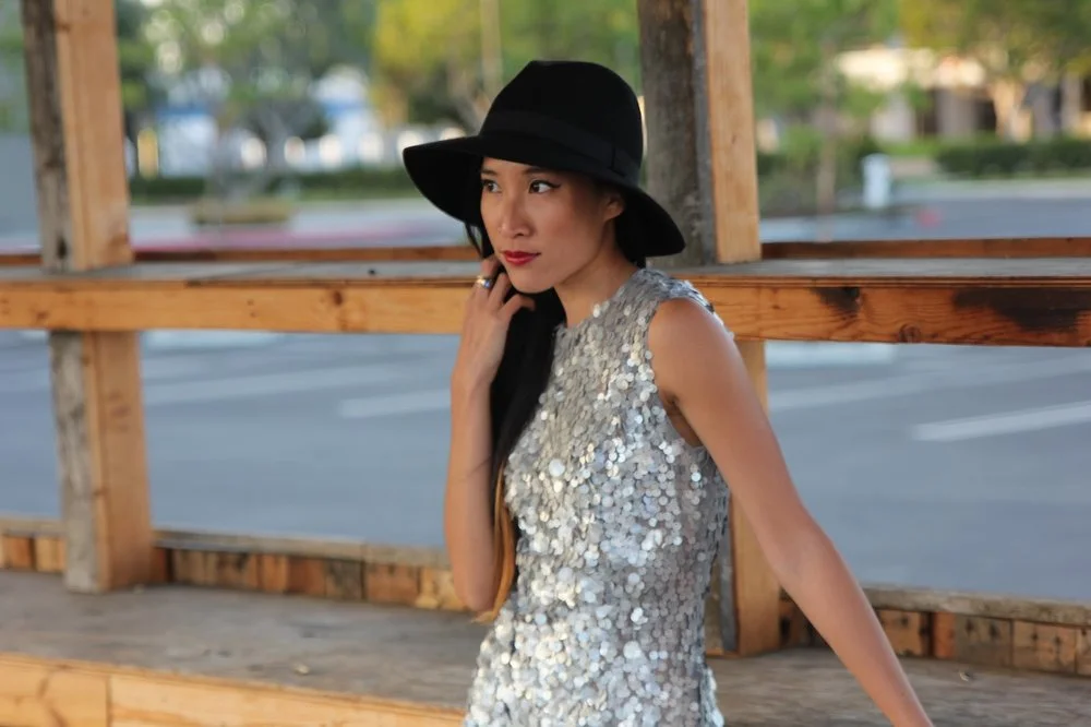 Wearing a Sparkly Sequin Evening Gown for NYE