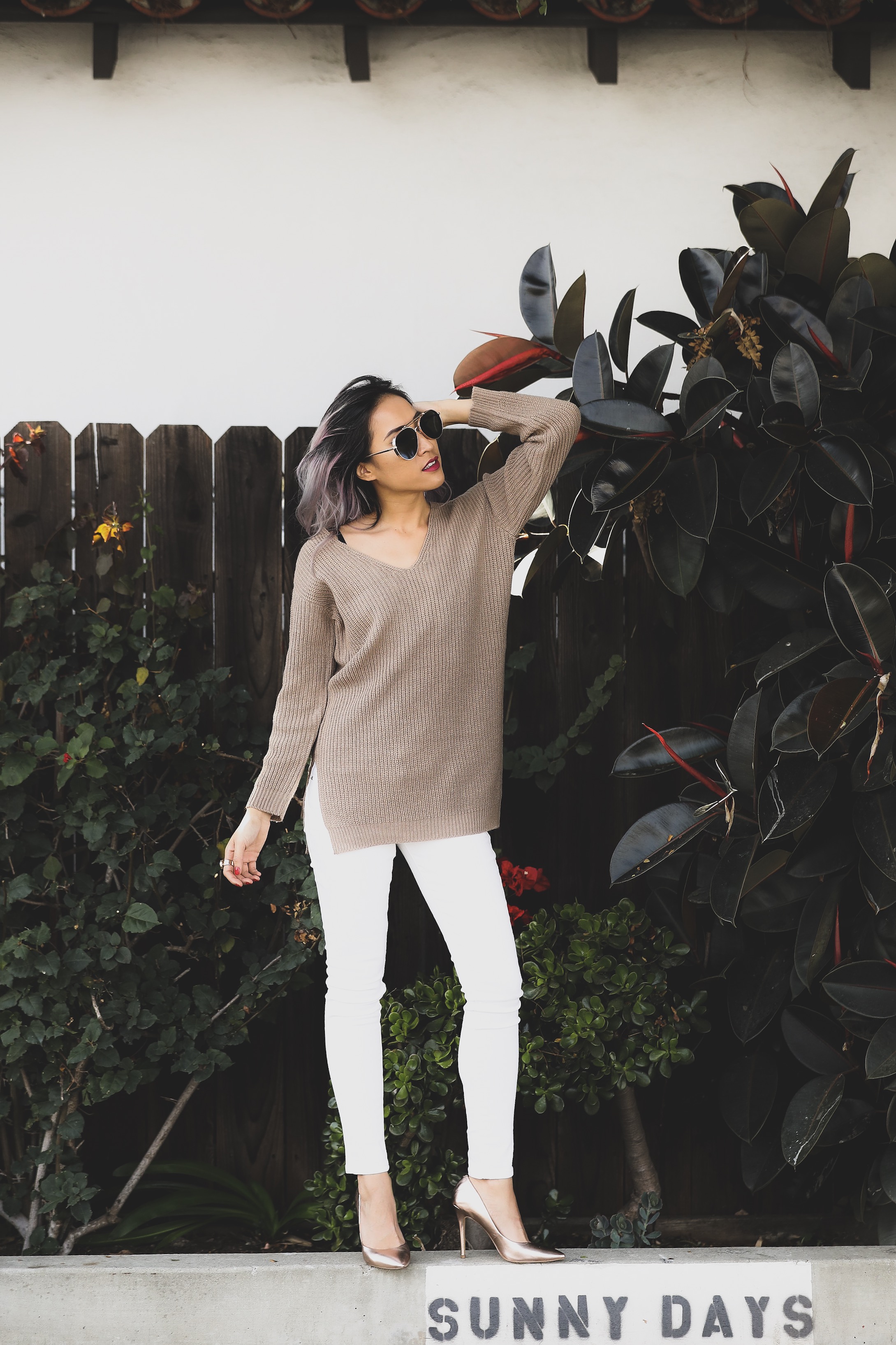 Taupe Sweater with White Jeans for Fall/Winter 2017 — AMANDA N HAMMOND