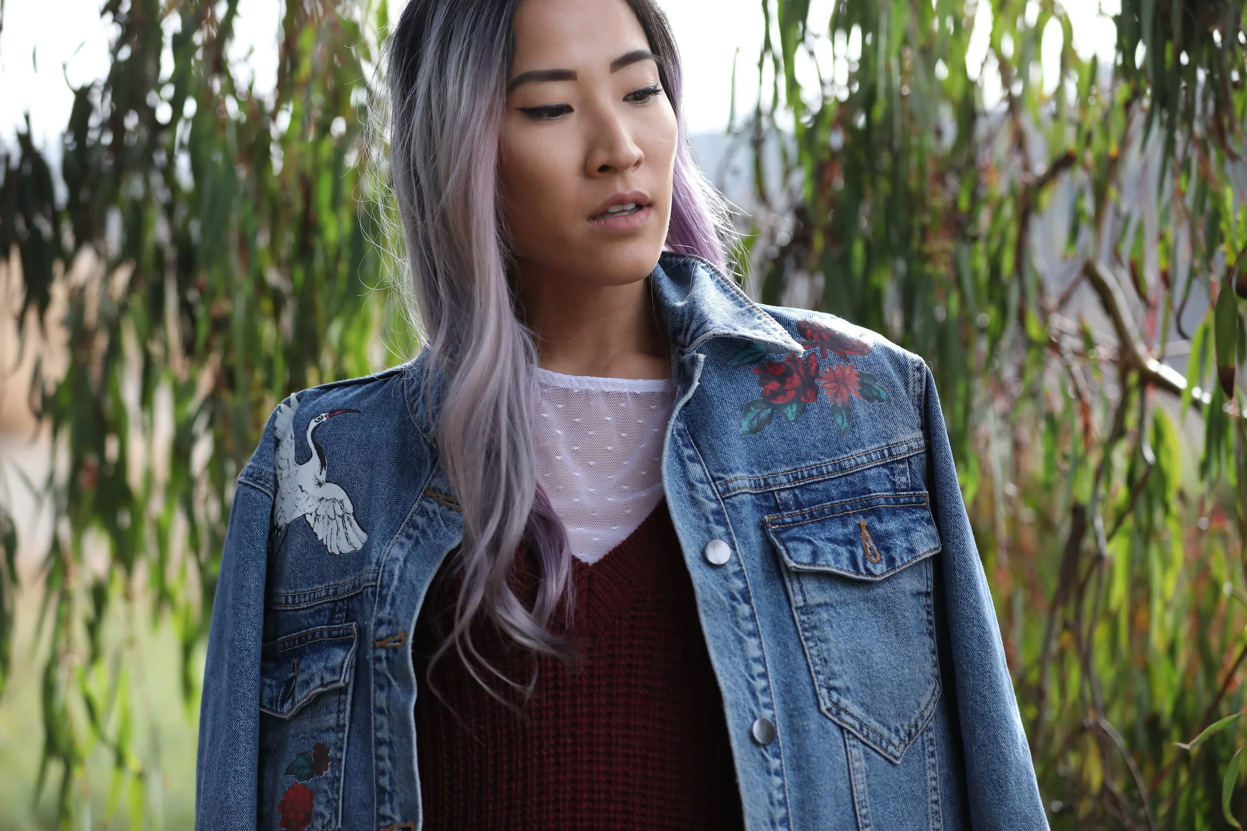 only oversized denim jacket