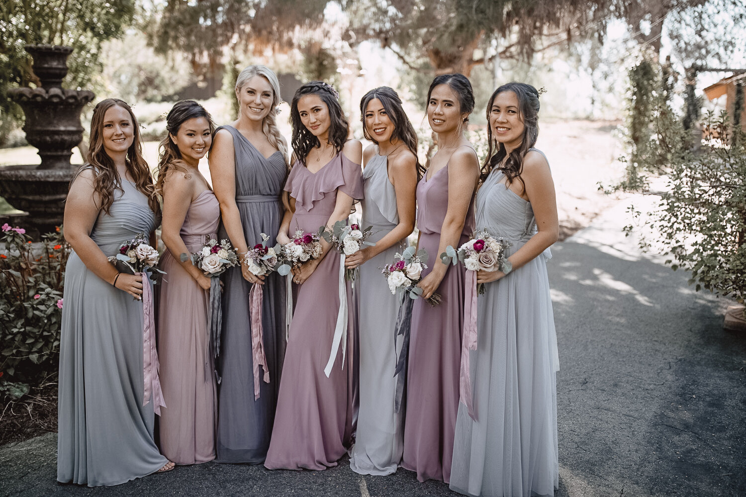 Moody Grey Mauve Purple Bridesmaid Dresses with Birdy Grey — AMANDA N  HAMMOND