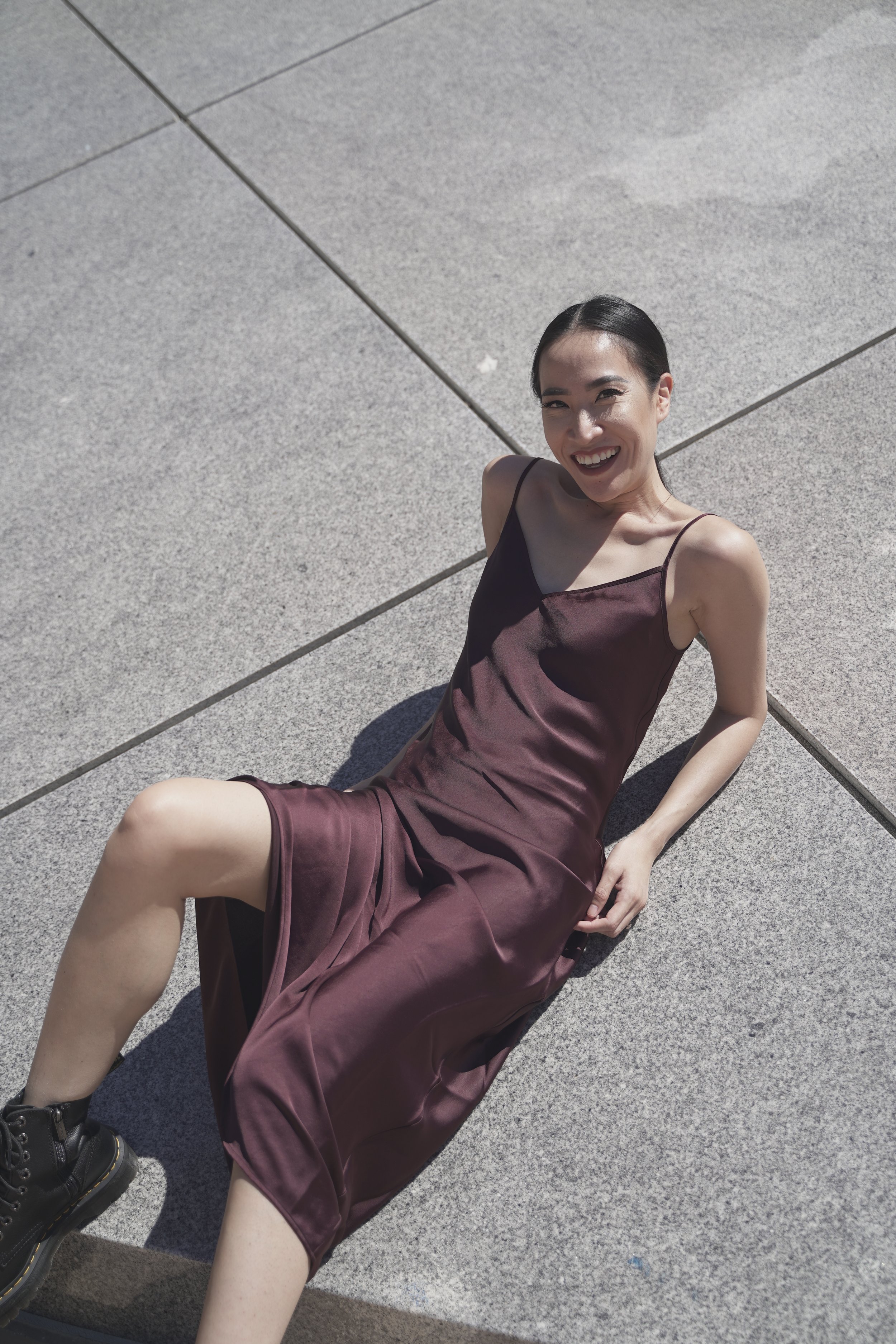 Burgundy Slip Dress on Pyramid - Amanda N Hammond.JPG