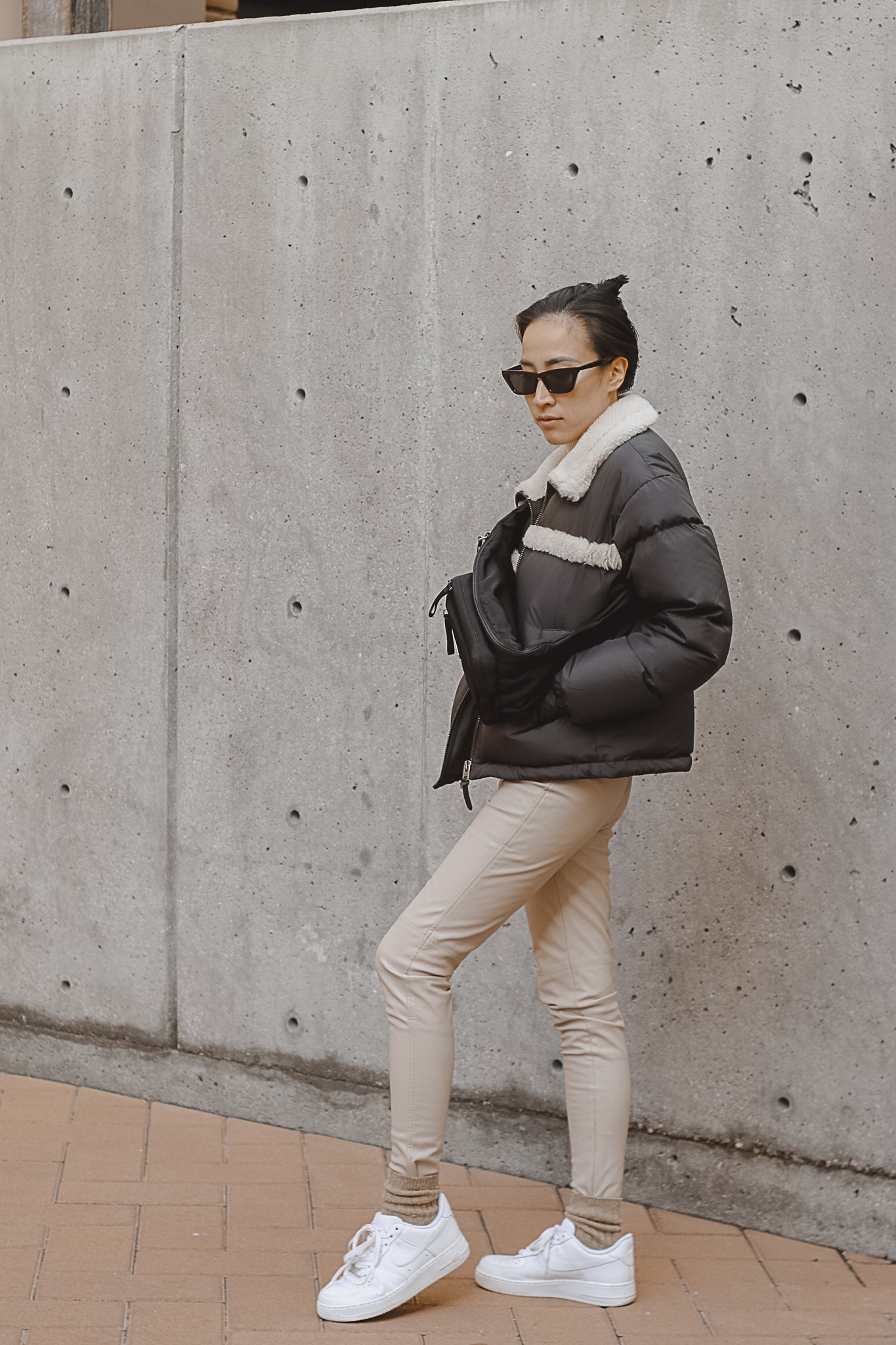 Puffer Jacket and Prada Nylon Bag Outfit — AMANDA N HAMMOND
