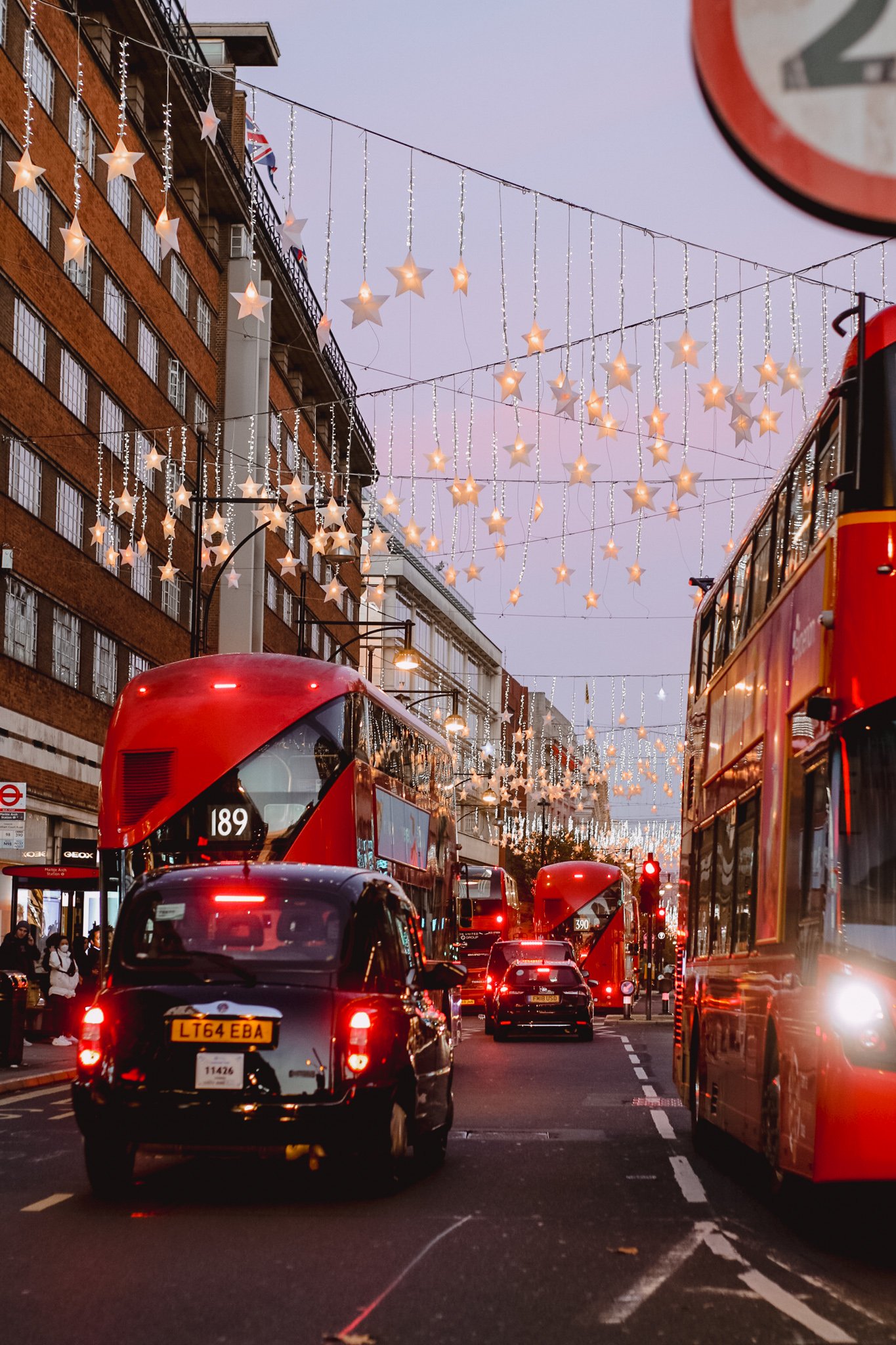 London Christmas Lights and Bus - Amanda N Hammond