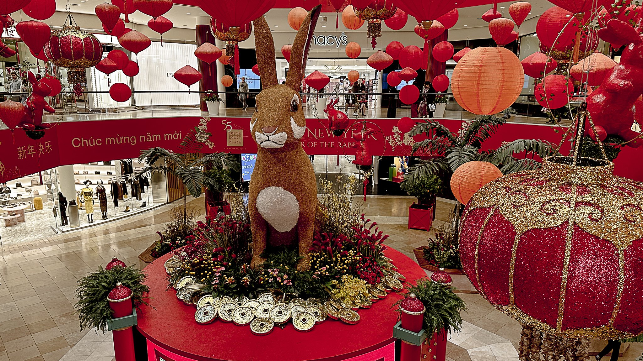 South Coast Plaza Lunar New Year Rabbit Displays and Festivities 2023 ...