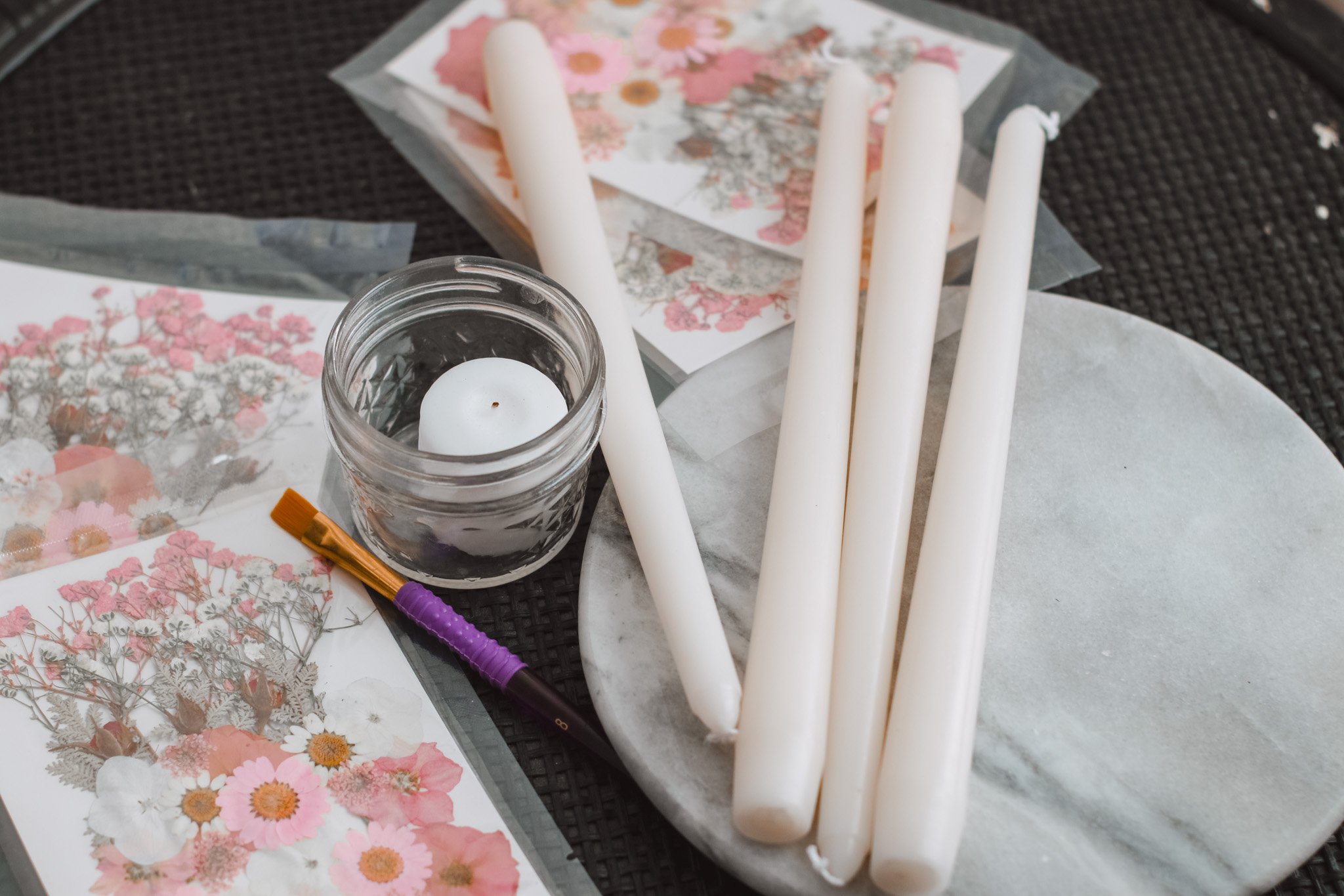 DIY Press Flowers Taper Candles - Amanda N Hammond-10.jpg