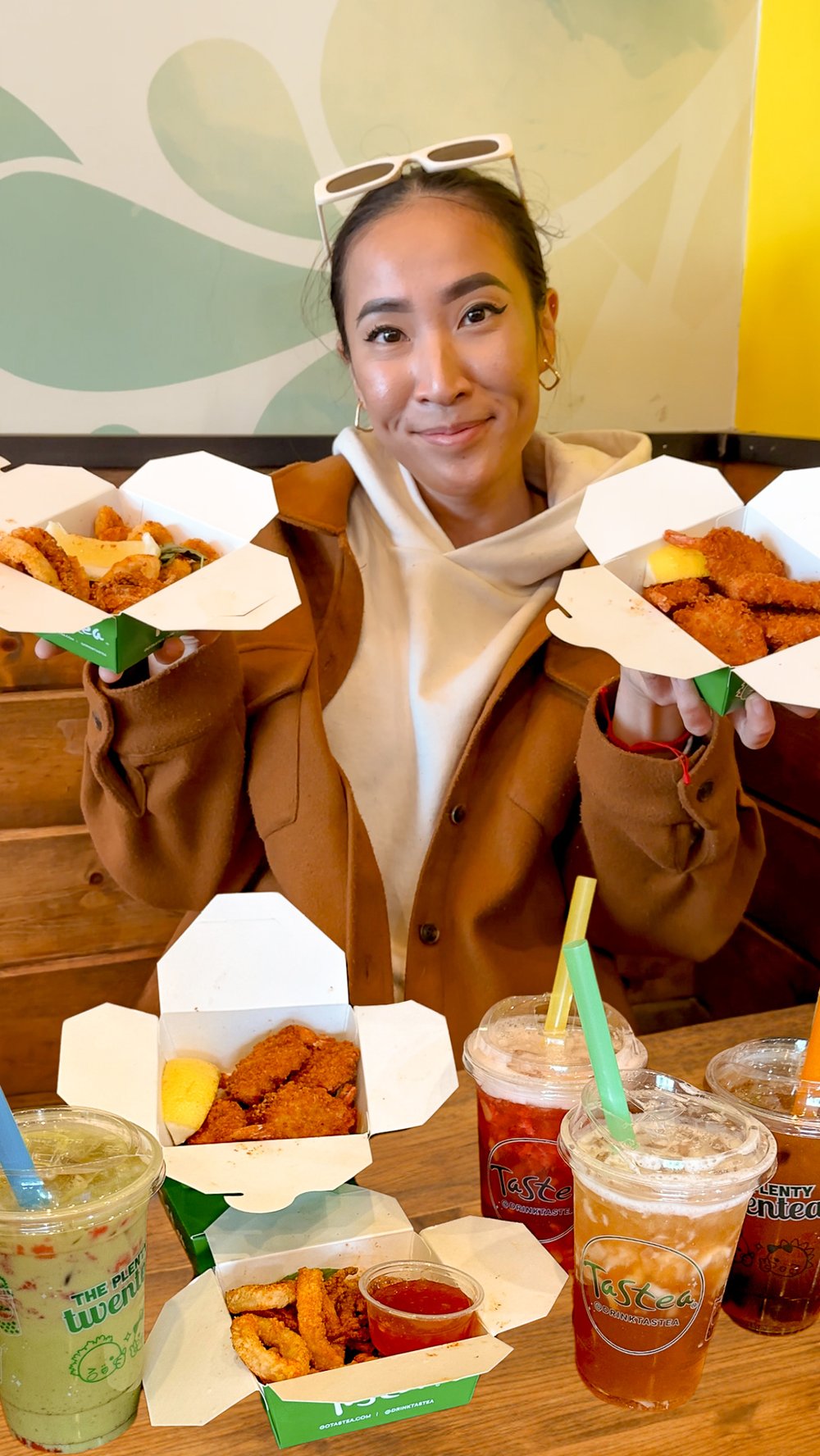 Holding Calamari and Fried Shrimp at Tastea Costa Mesa - Amanda N Hammond.jpg