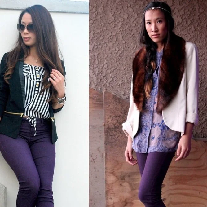 Blogger Styling Challenge with Ruby Wine (Purple) Jeggings
