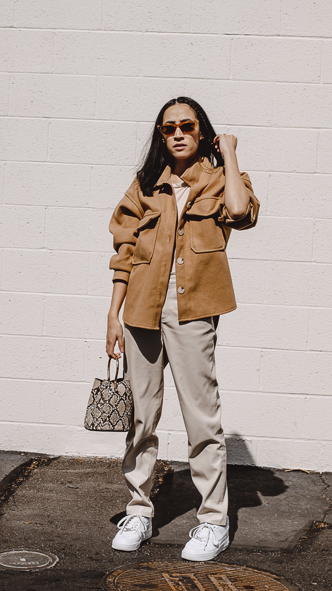 Styling a Camel Shacket for Spring — AMANDA N HAMMOND