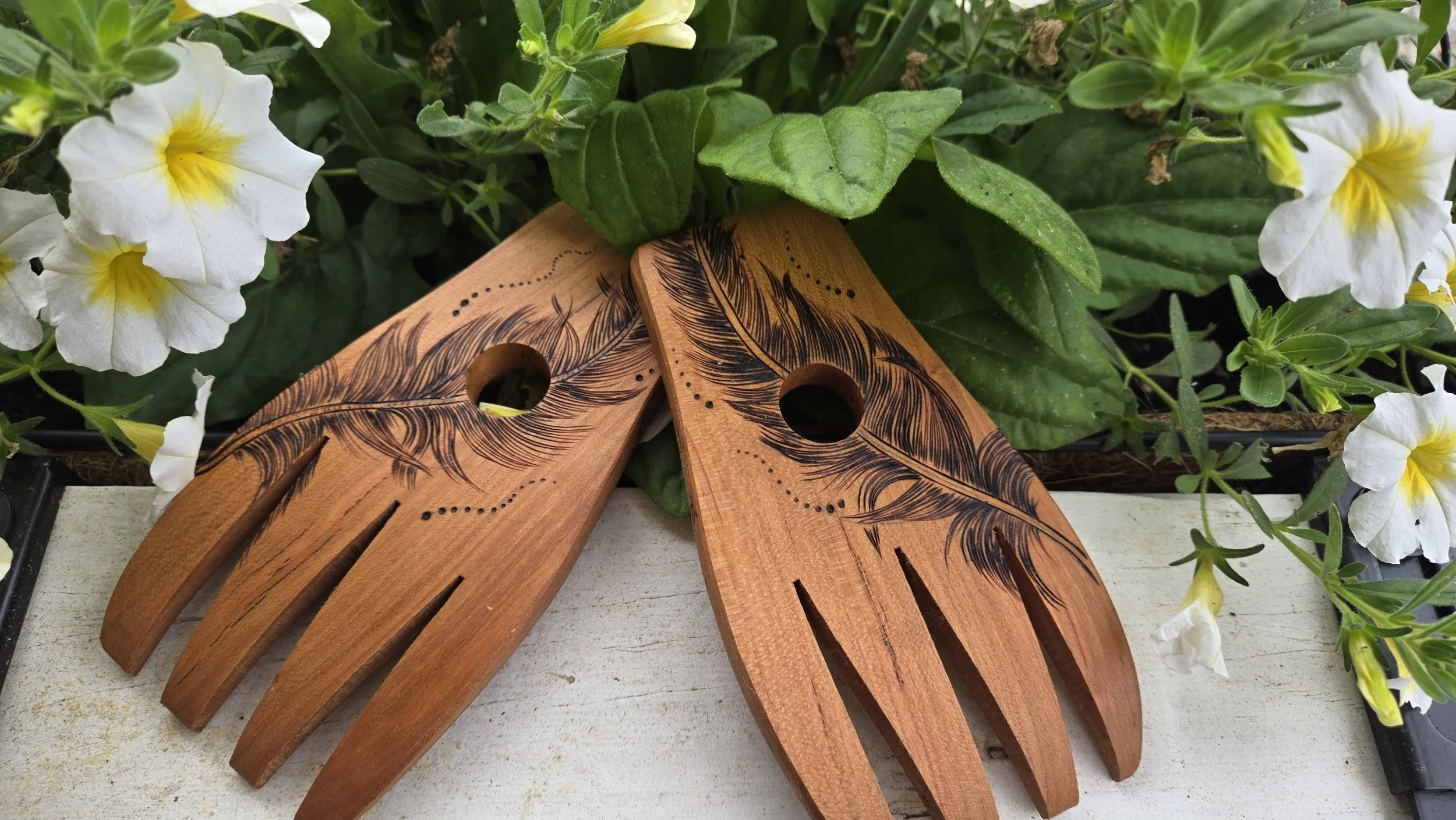 Wood Salad Hand set