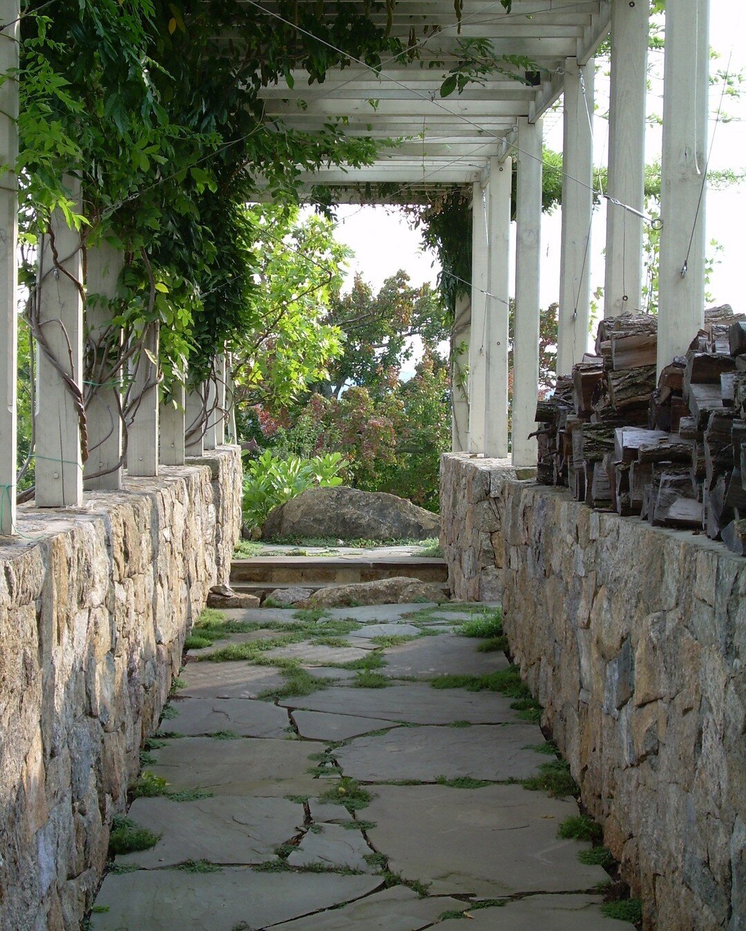 Summertime shadows under the Wisteria arbor at a beloved MVLA residential project.​​​​​​​​
.​​​​​​​​
#LandscapeArchitecture #Wisteria #Arbor #MVLA #Stone #Masonry