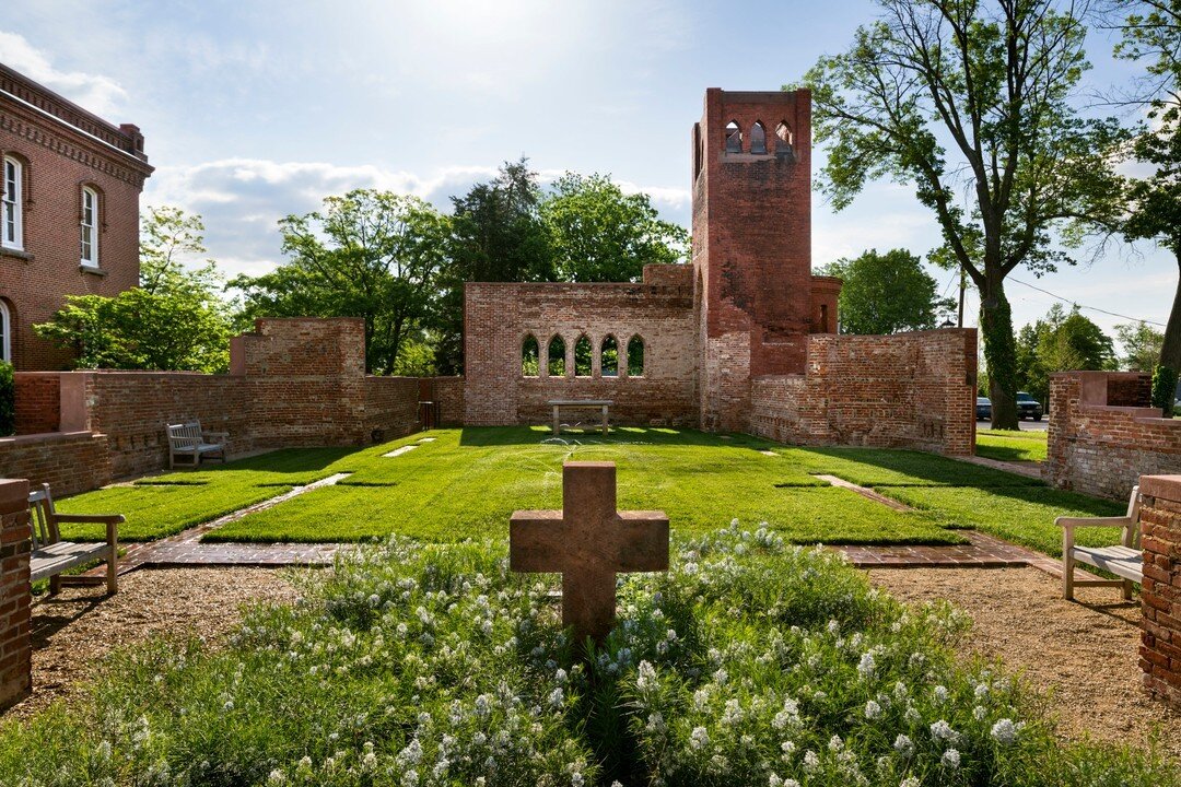 The VTS Chapel garden sits on the site of the Seminary&rsquo;s 1881 chapel that was destroyed by fire in 2010 and is enclosed by the remains of the chapel&rsquo;s walls. Today, the garden is used for worship, baptisms, weddings, funerals, and other c