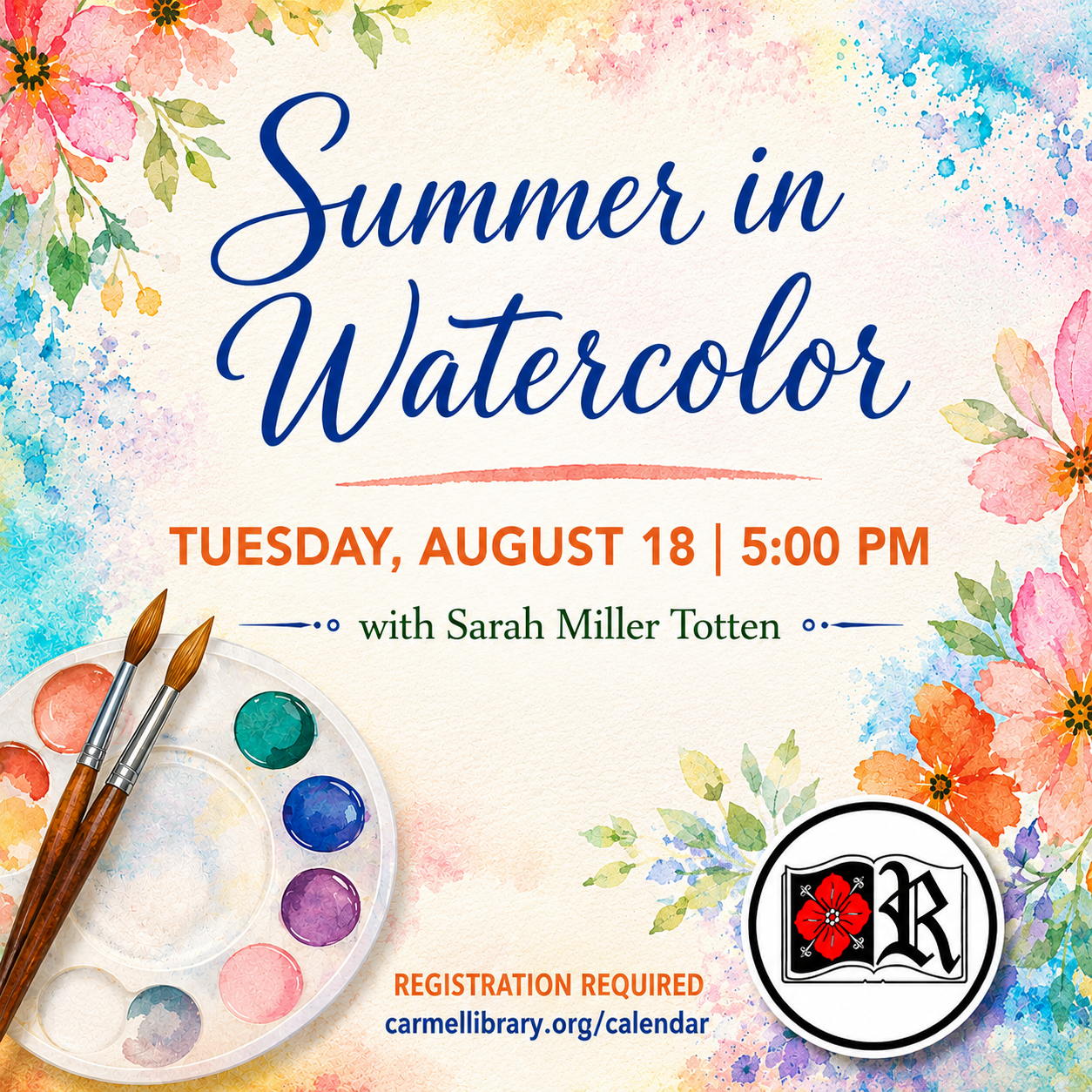 Summer in Watercolor at Reed Library in Carmel, NY