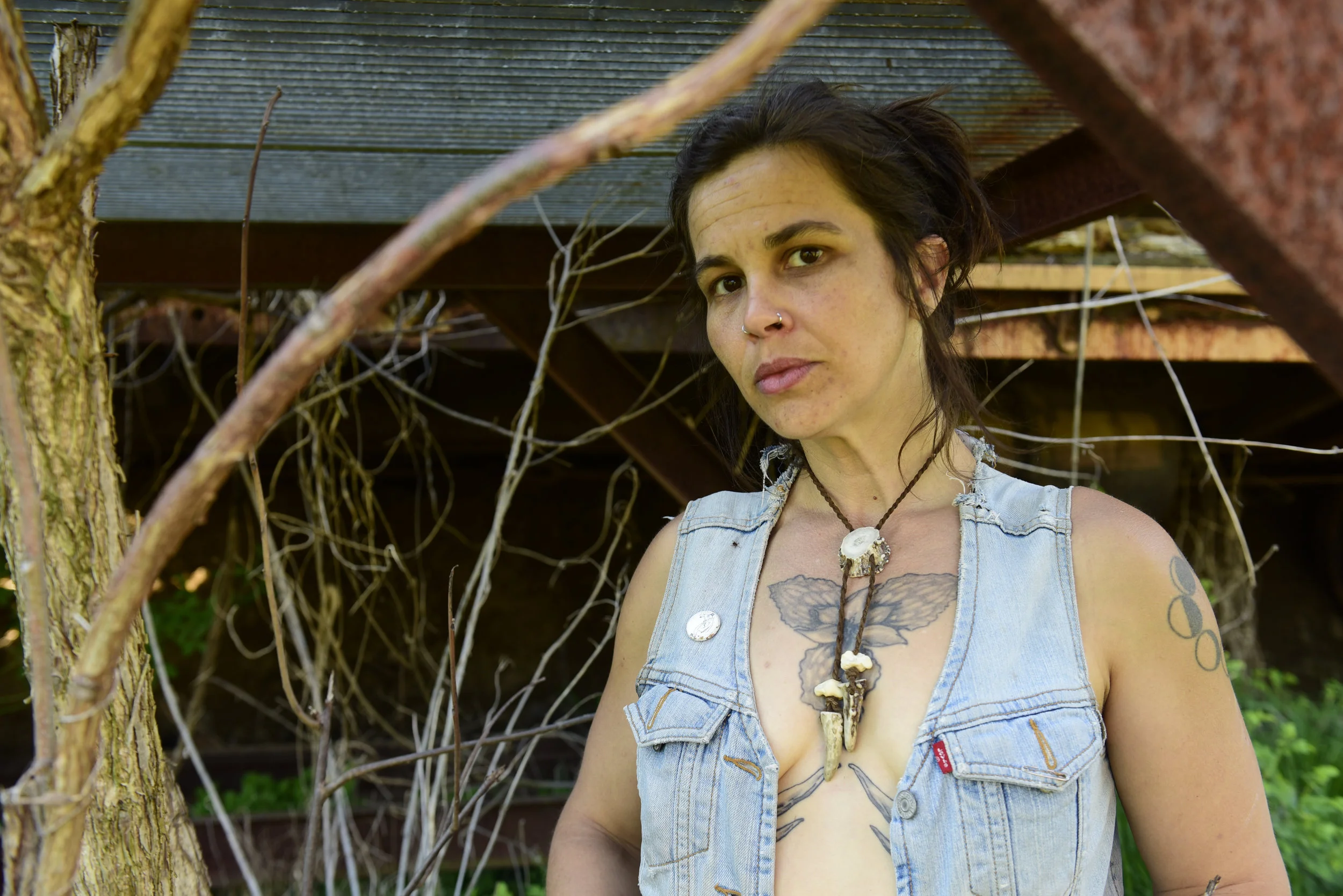 Black Walnut Dyed Buckskin, Dark Antler Bolo