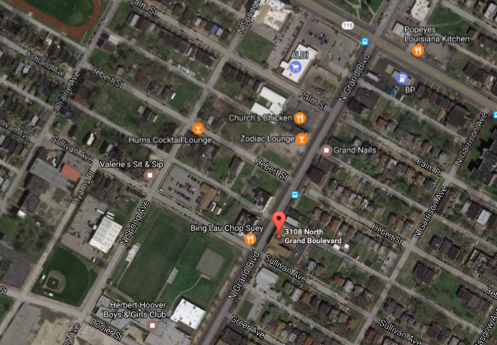 Aerial view of Mission St. Louis