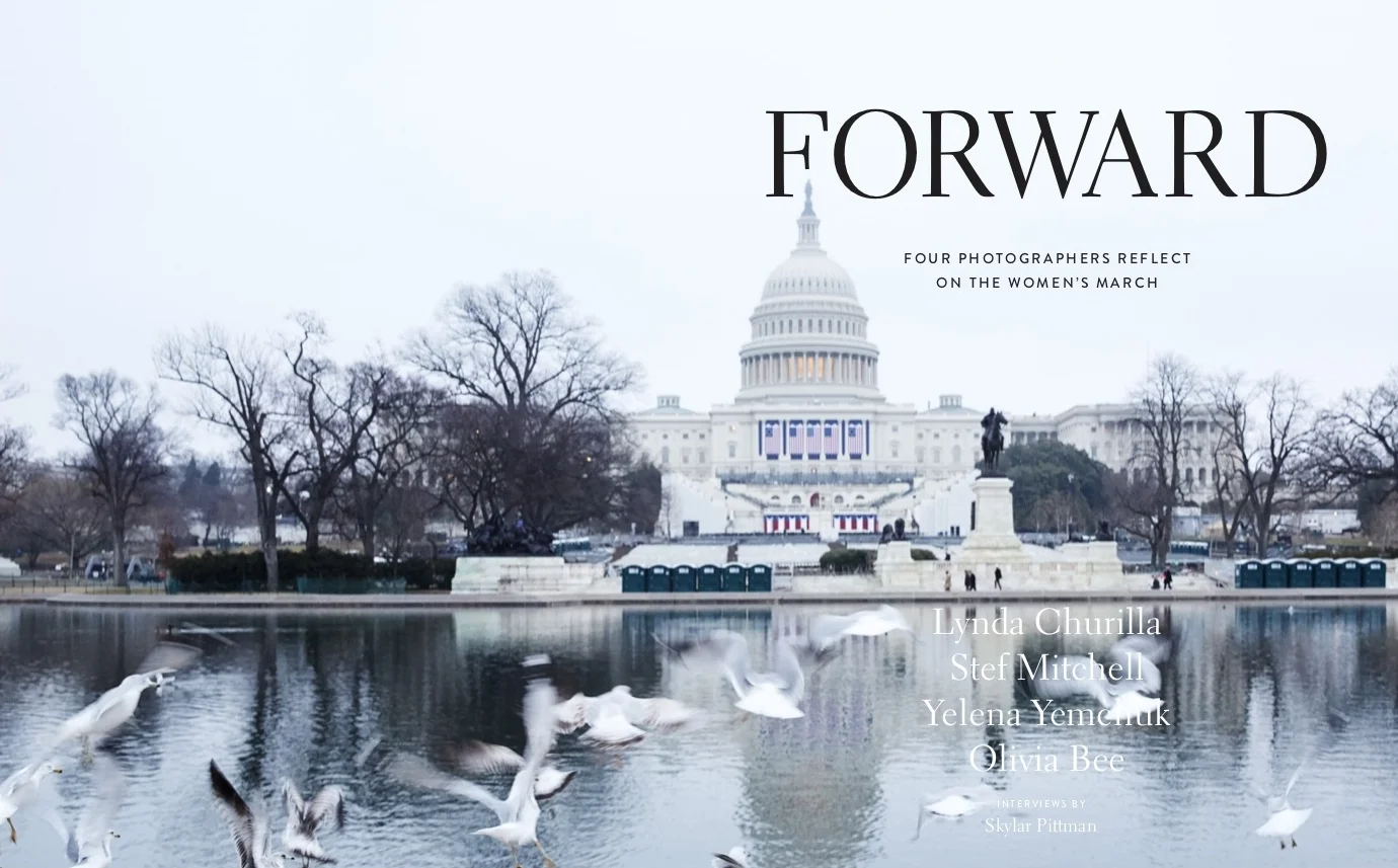 All-American XVII - Glory Be - The Women's March Article Cover Page Photo: Lynda Churilla