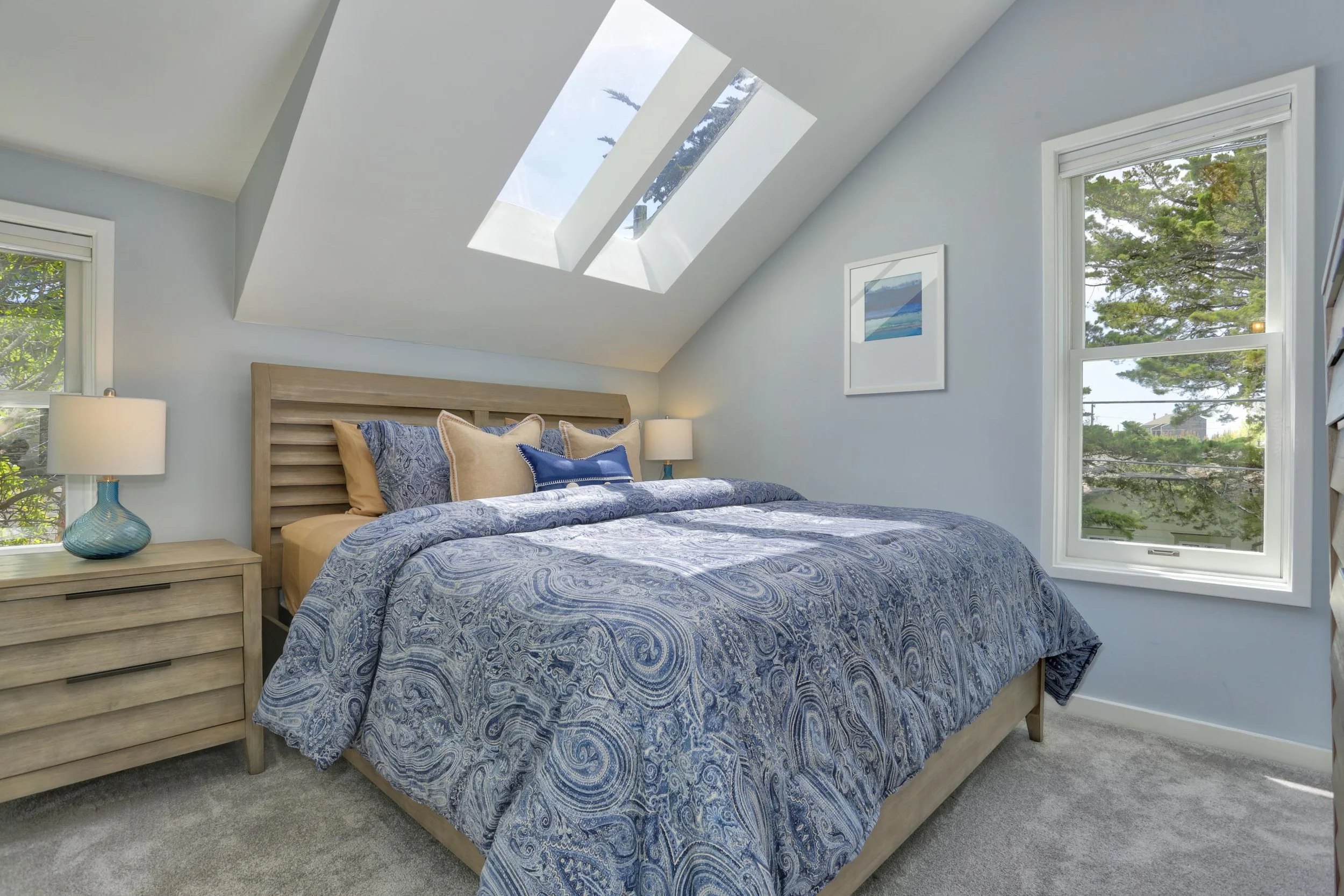 NEW: Updated master bedroom with cozy California King bed and flat screen TV.