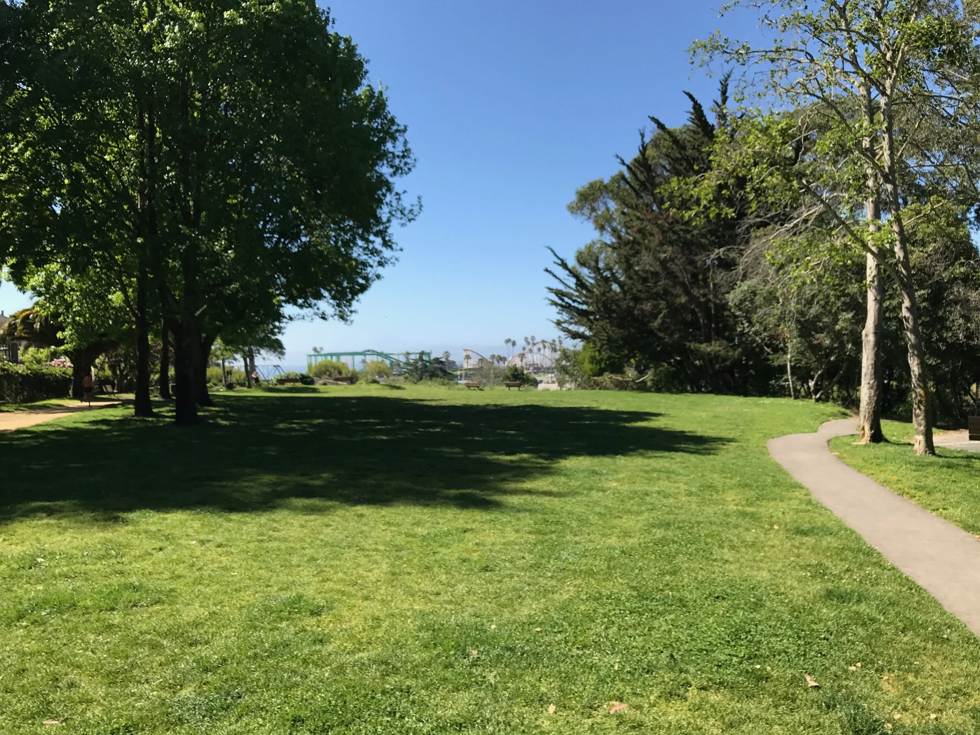 Off-leash dog friendly area at Ocean View Park in Santa Cruz