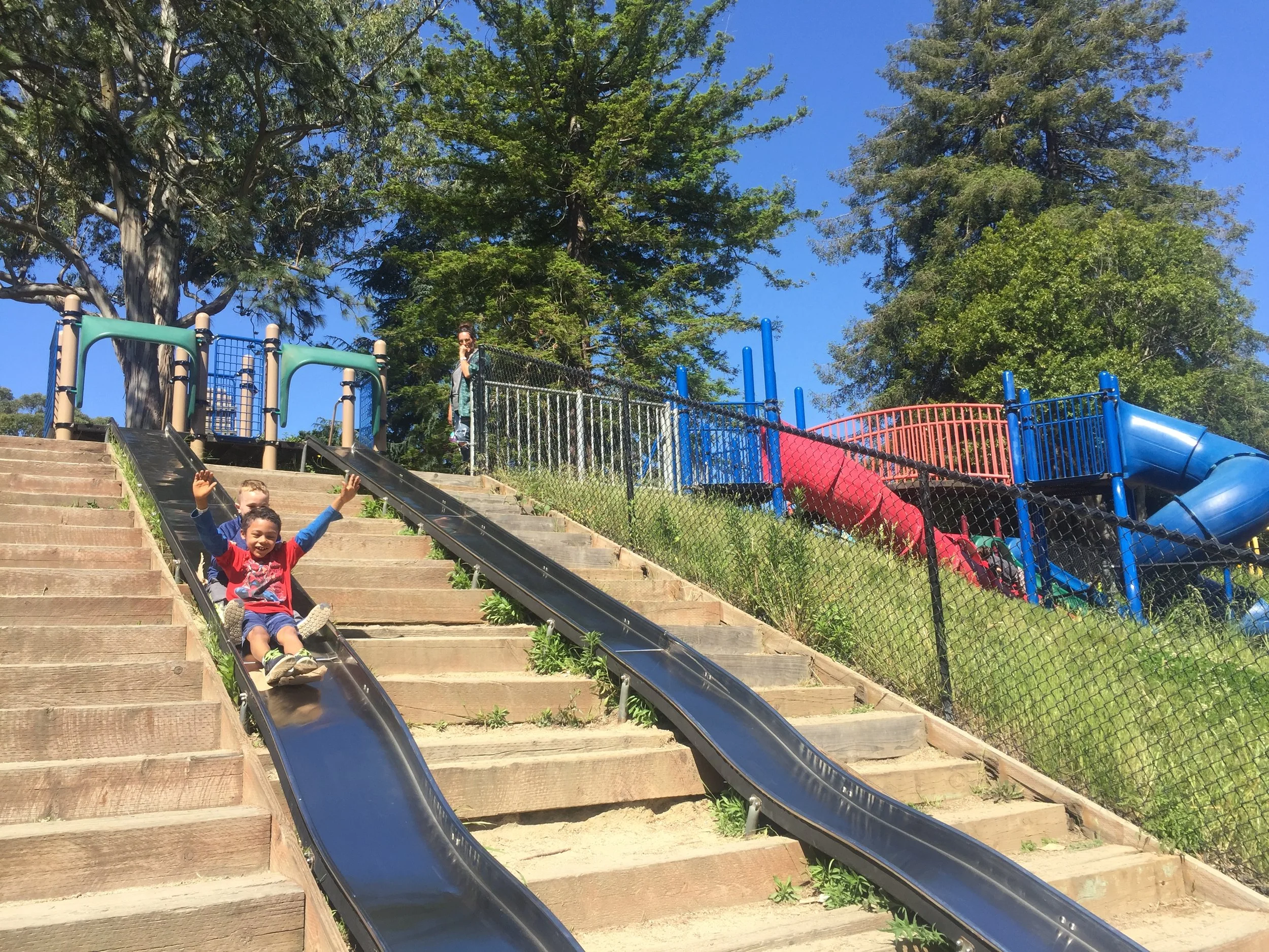 Eight crazy long slides will keep the kids happy and eventually exhausted.